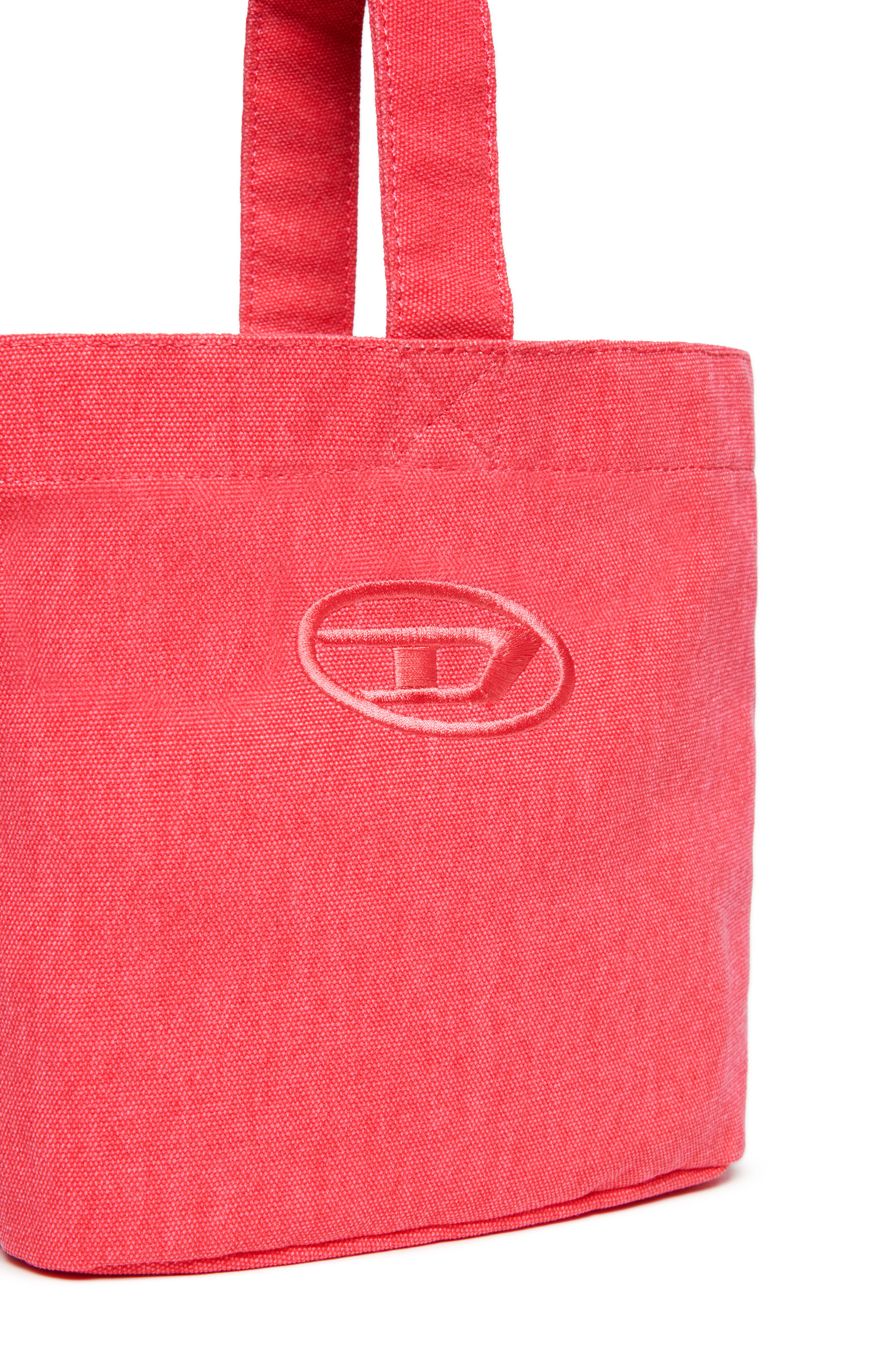 Diesel - WMATTIS, Female's Canvas bucket bag with Oval D embroidery in ピンク / ホワイト - 4