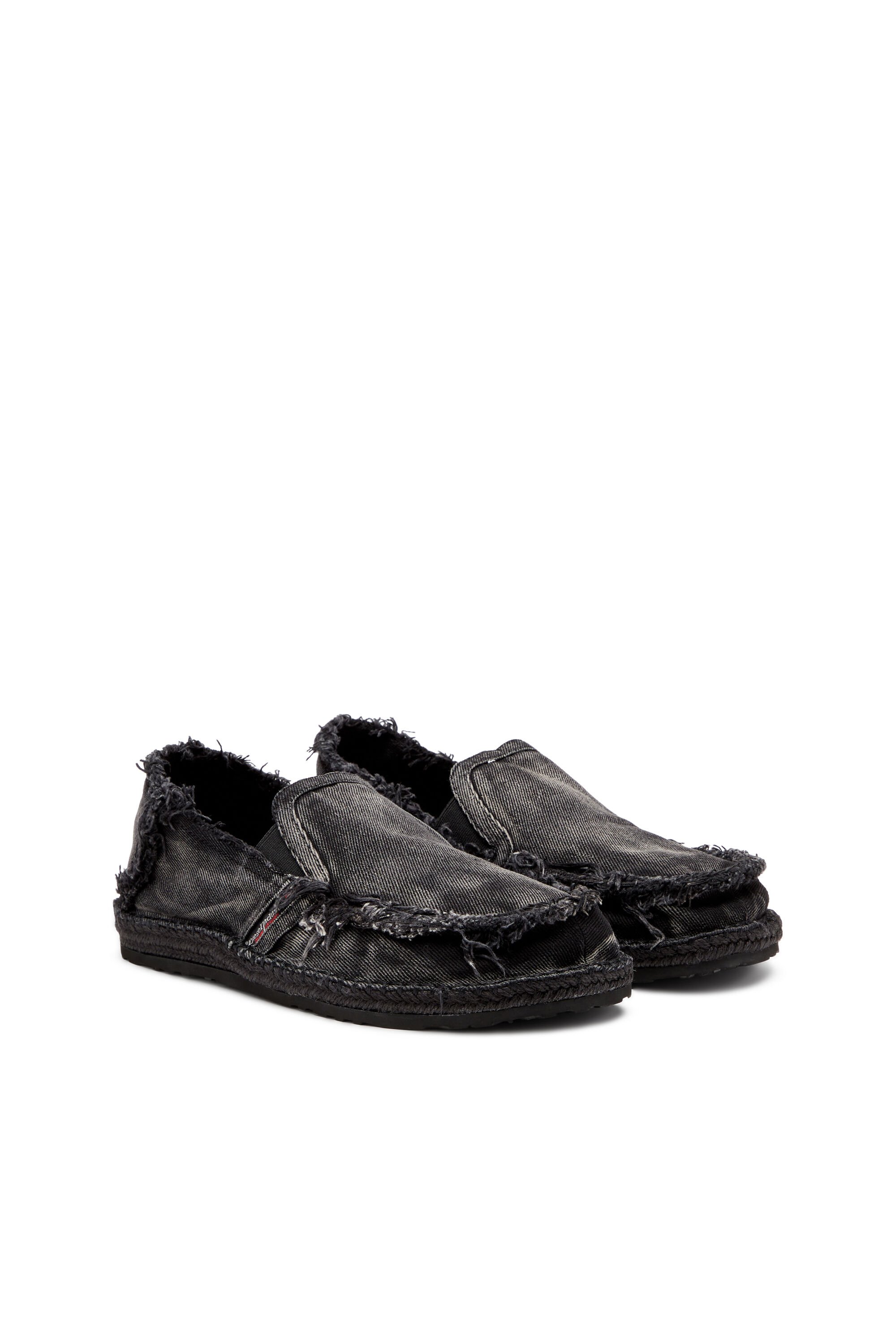 Diesel - D-LUKAS ESP, Male's D-Lukas-Espadrille loafers in distressed denim in ブラック - 2