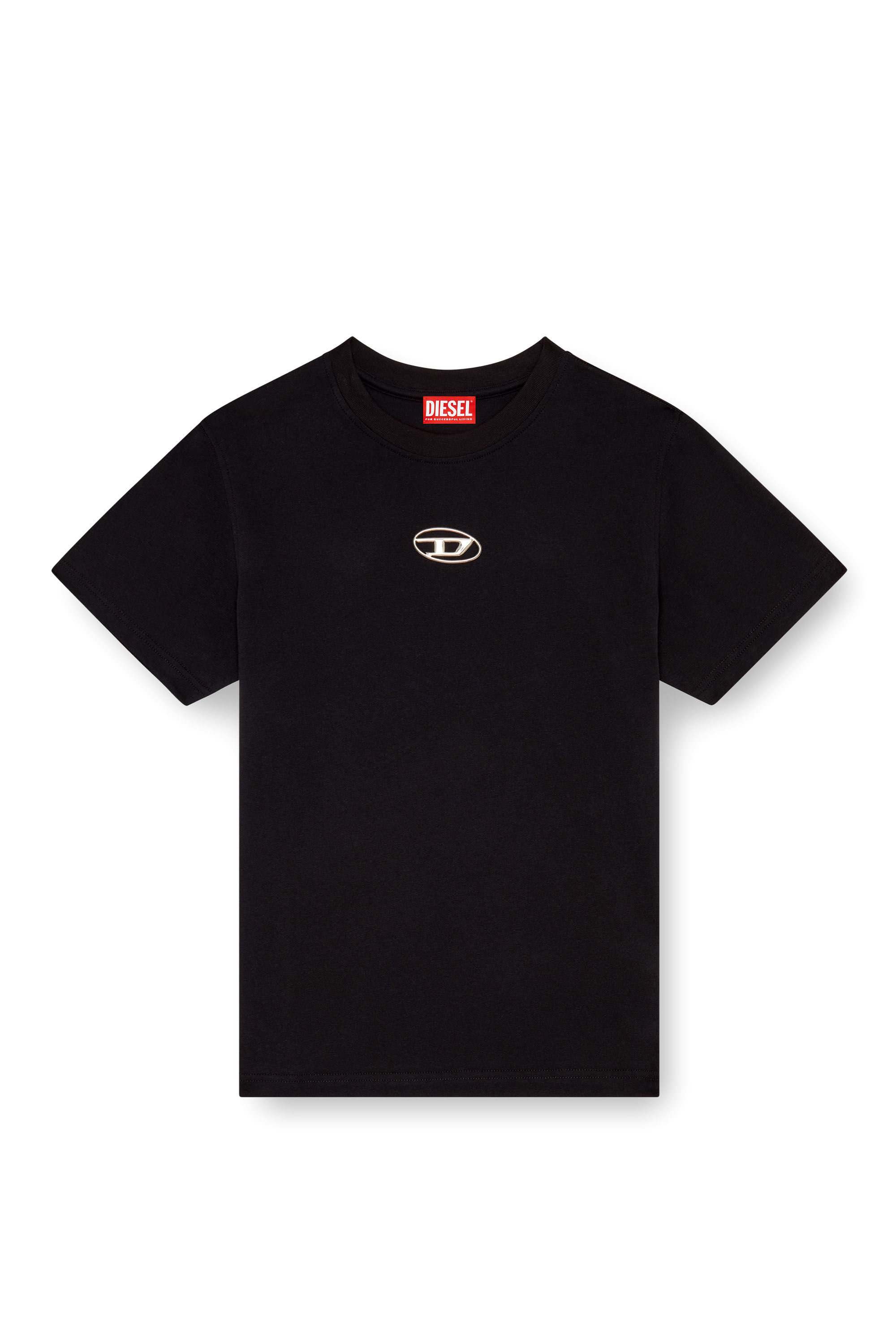 T-REGS-OD T-shirt with metallic Oval D print｜ブラック｜ウィメンズ｜DIESEL
