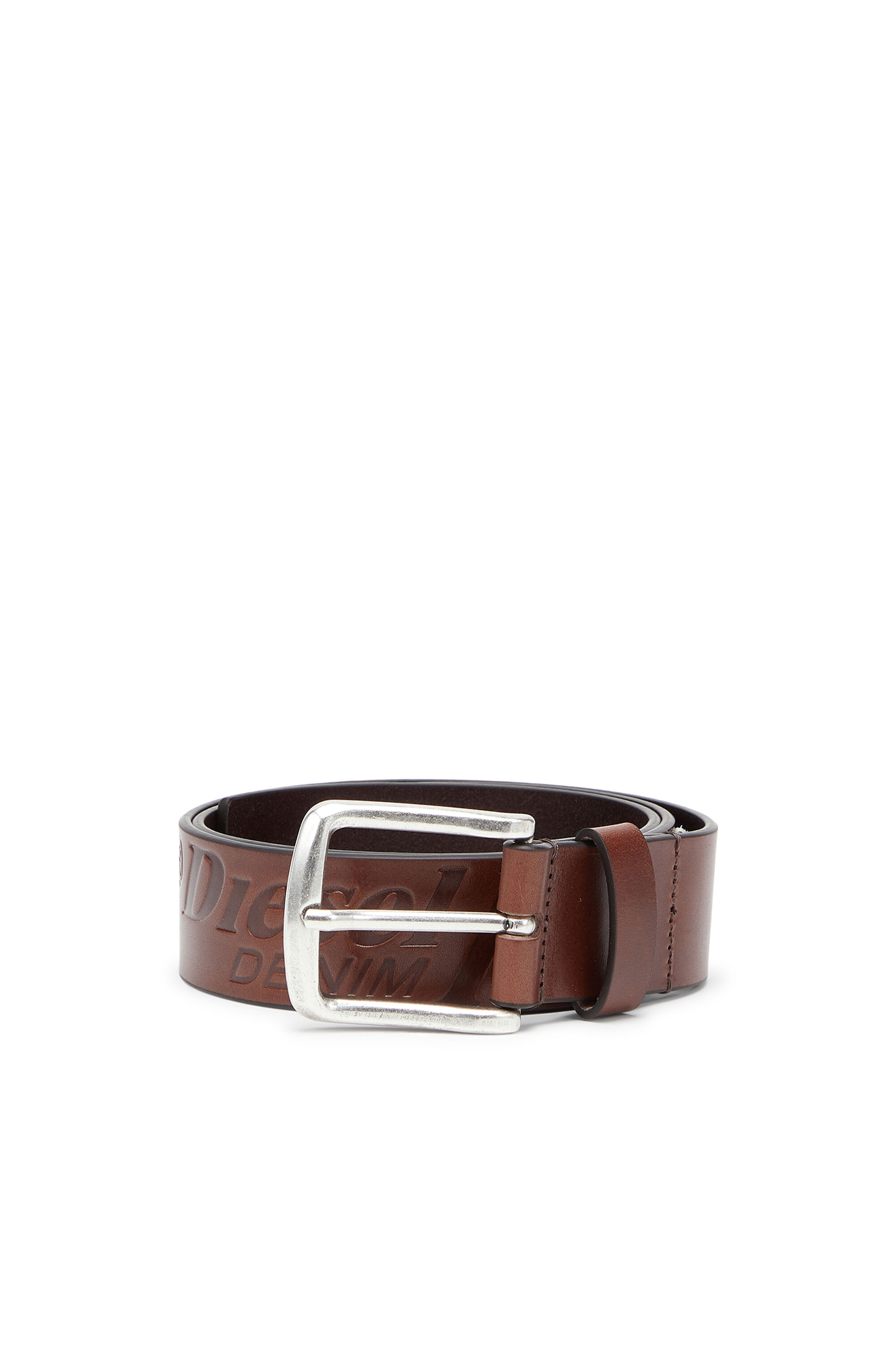 Diesel - B-FLAG-D EMBOSSED, Male's レザーベルト in ブラウン - 1
