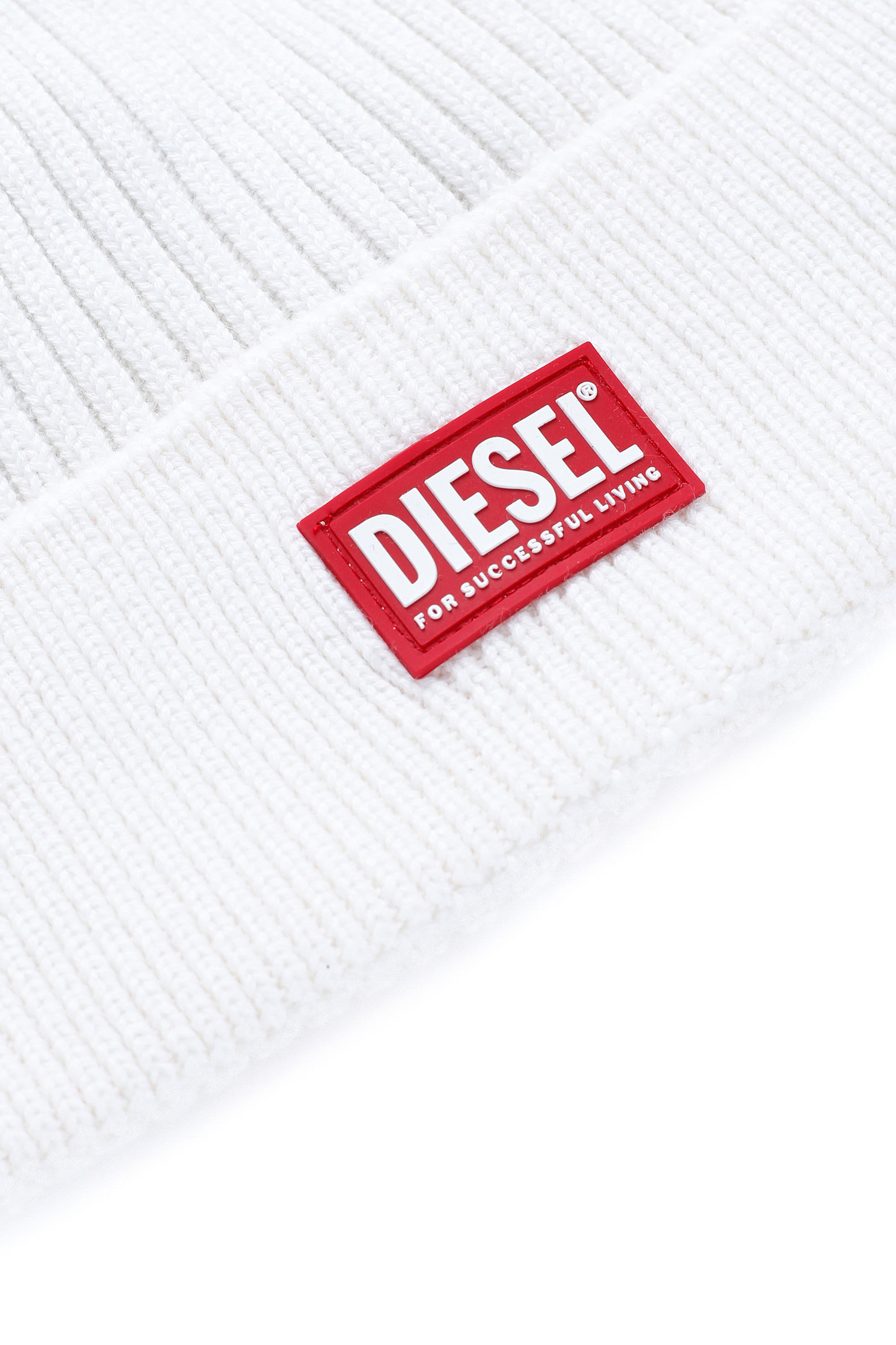 Diesel - K-CODER-G 2X2, Unisex's ニットキャップ ロゴ in ホワイト - 3