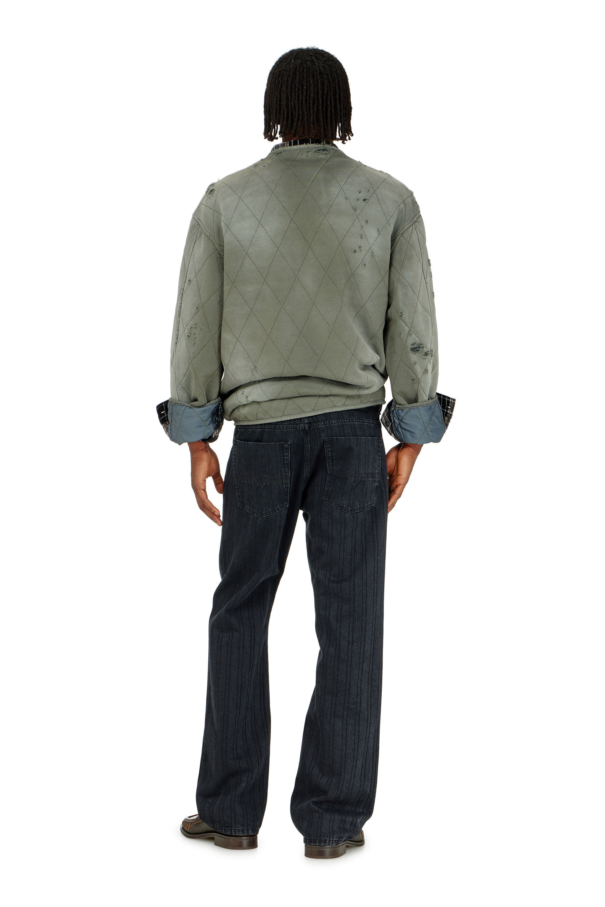 Diesel - Male's Relaxed Jeans 1980 D-Eeper 09Q12, ブラック/ダークグレー - 4