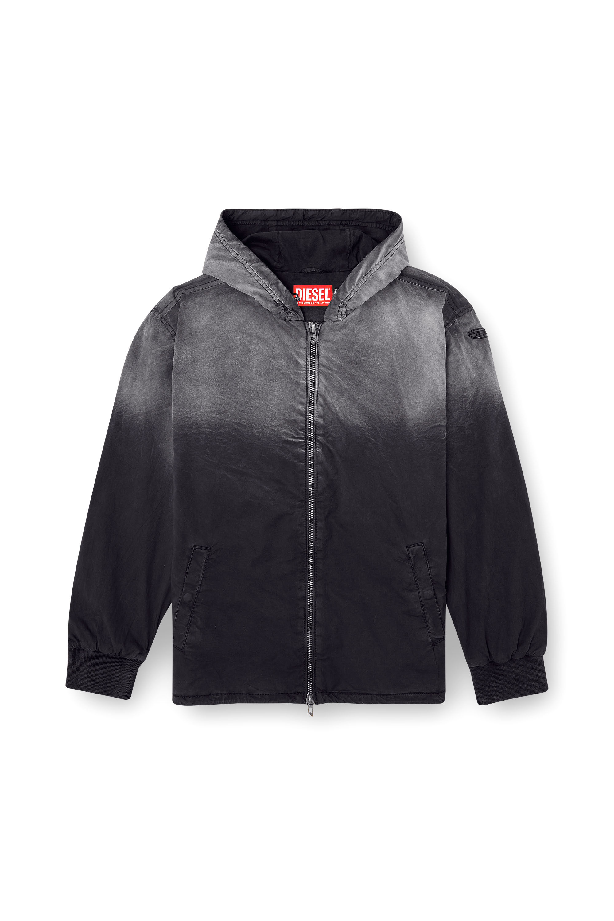 Diesel - J-ADE, Male's Faded hooded Harrington jacket in ブラック - 2