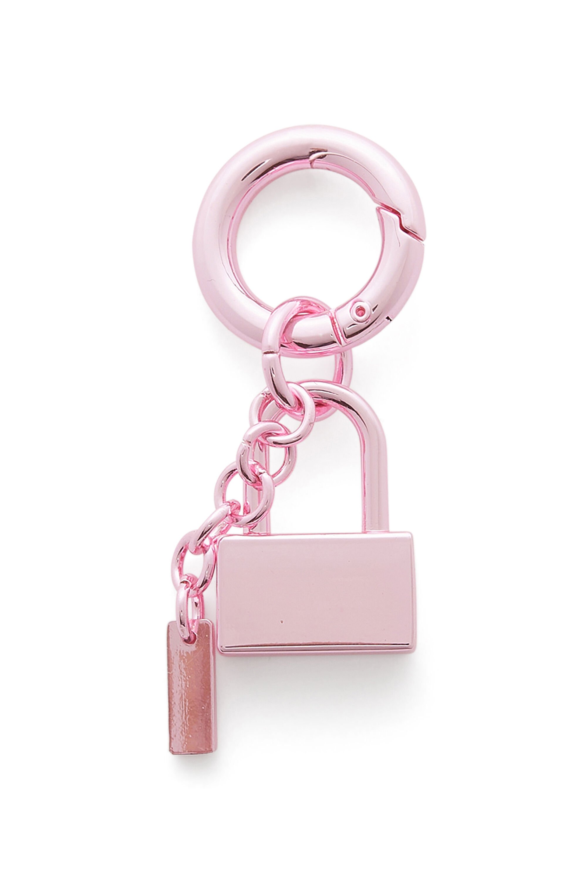 Diesel - CHARM-LOCK, Unisex's Metal keyring charm with padlock design in ピンク / ホワイト - 2