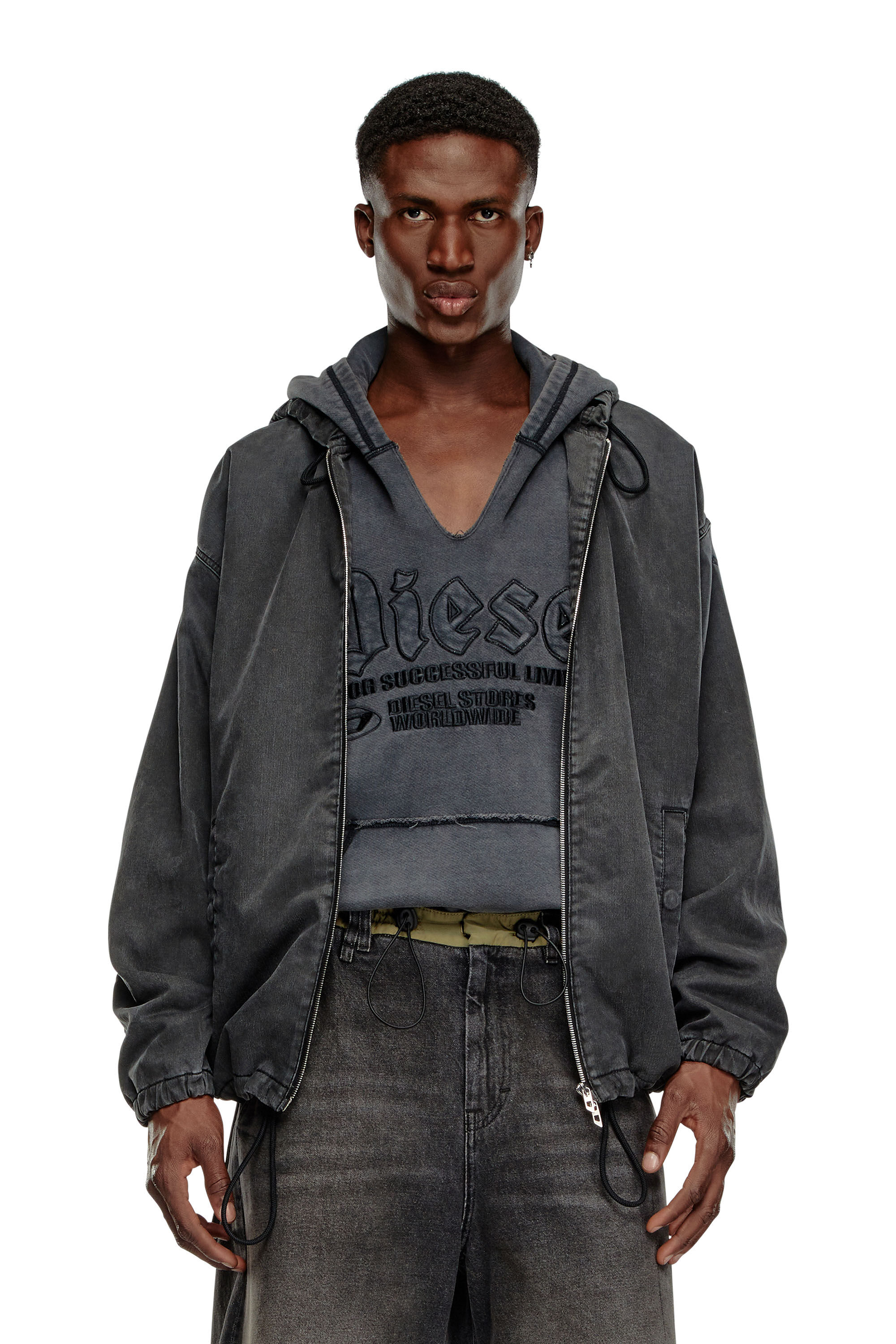 D-WYNNY JOGG Hooded JoggJeans jacket｜ブラック｜メンズ｜DIESEL
