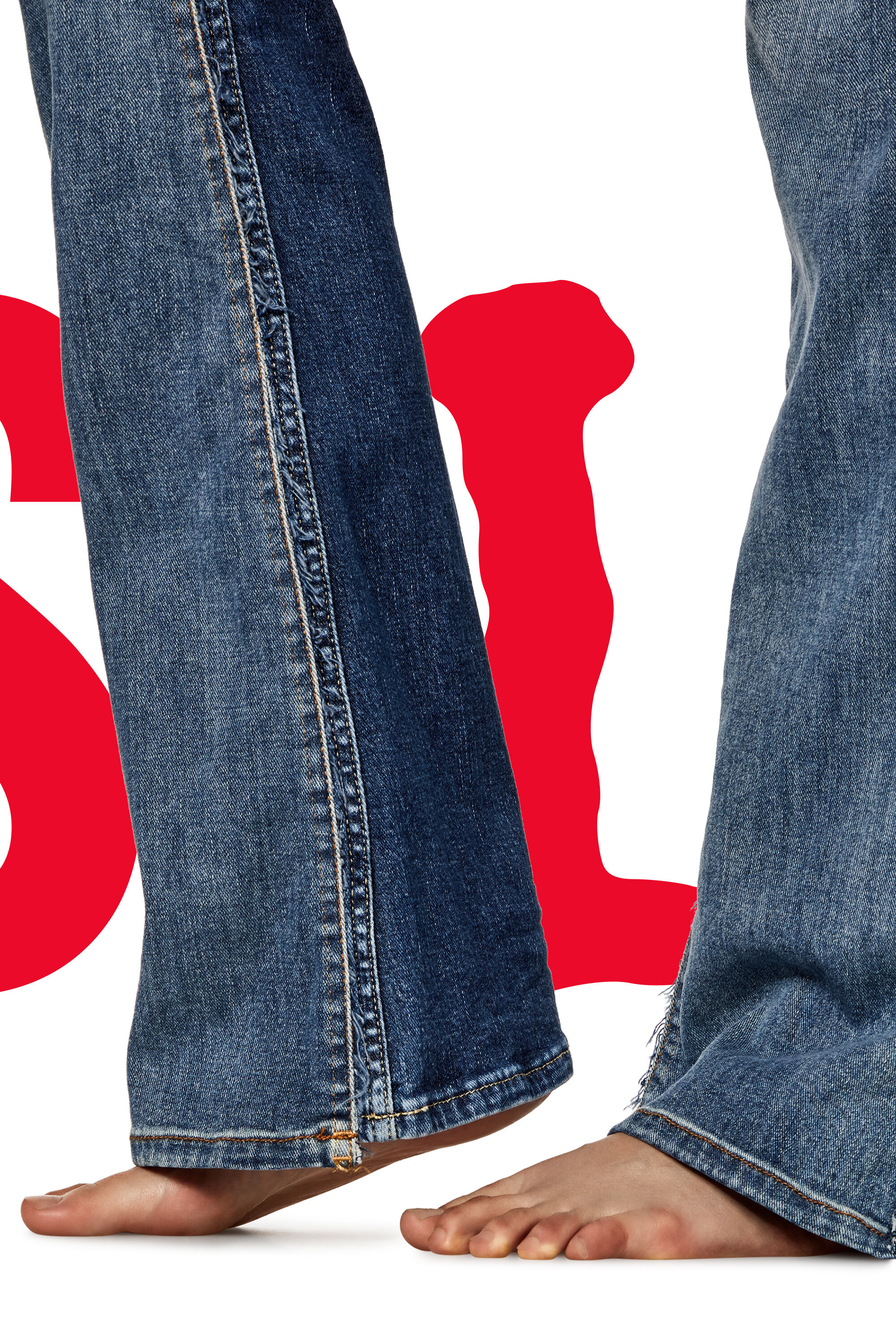Diesel - Female's Bootcut and Flare Jeans Dieseloves 01 09K46, ミディアムブルー - 3