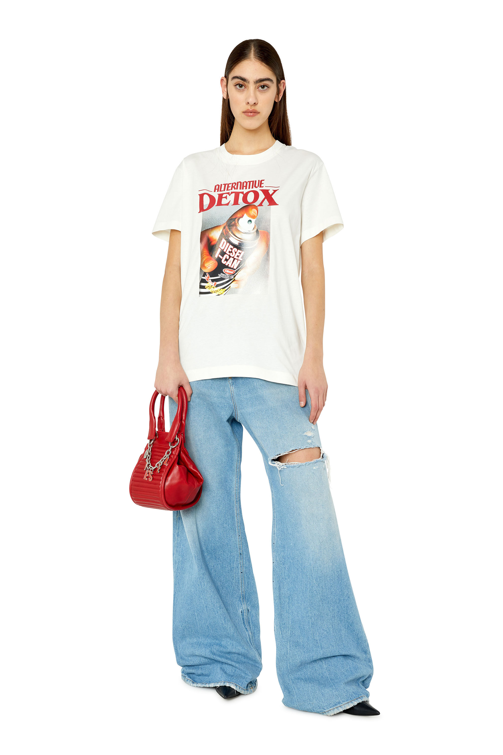 Diesel - T-BONTY-G1, Female's 半袖Tシャツ ルーズフィット in ホワイト - 1