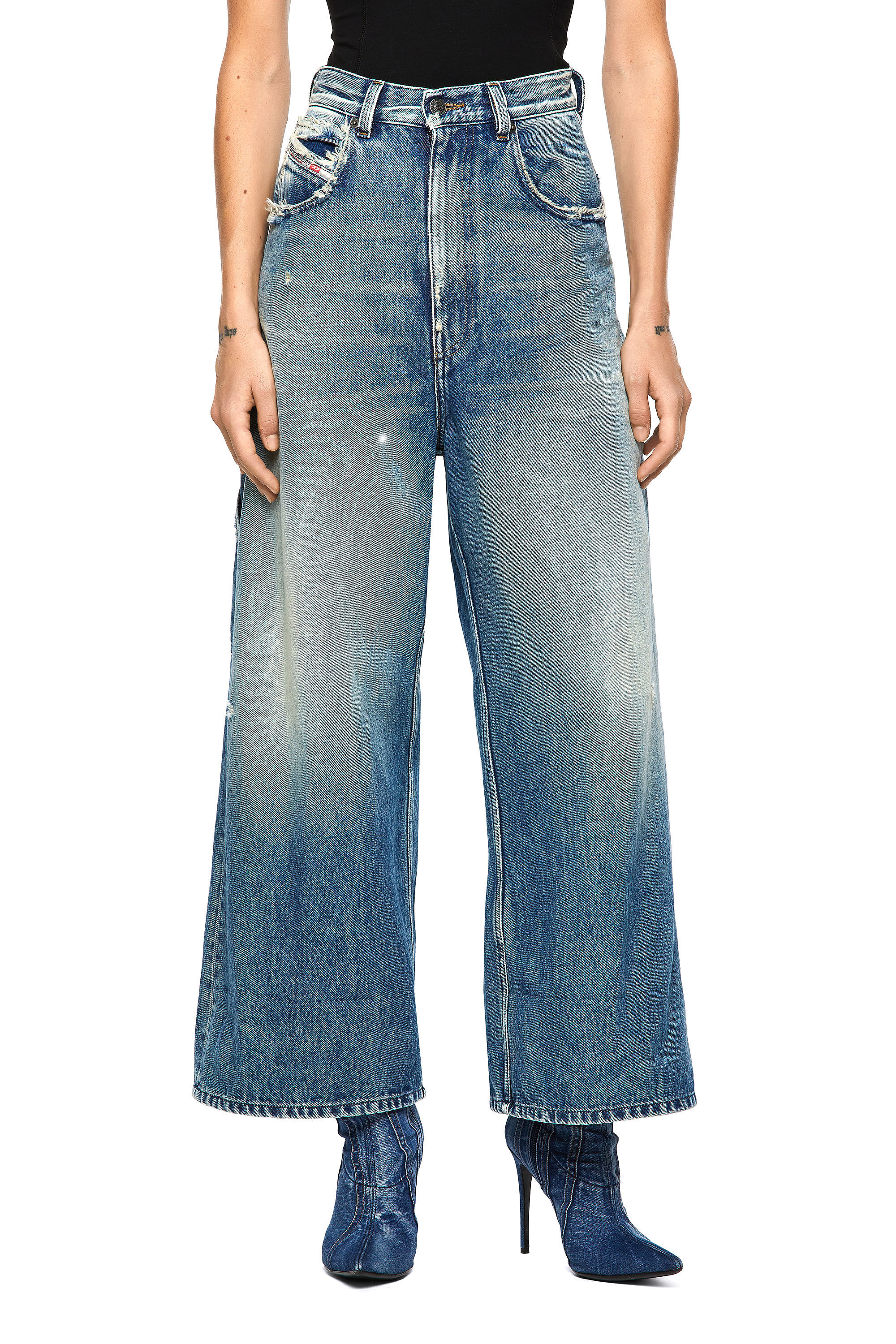 Diesel - D-Luite 09A58 Bootcut and Flare Jeans, ミディアムブルー - Image 3