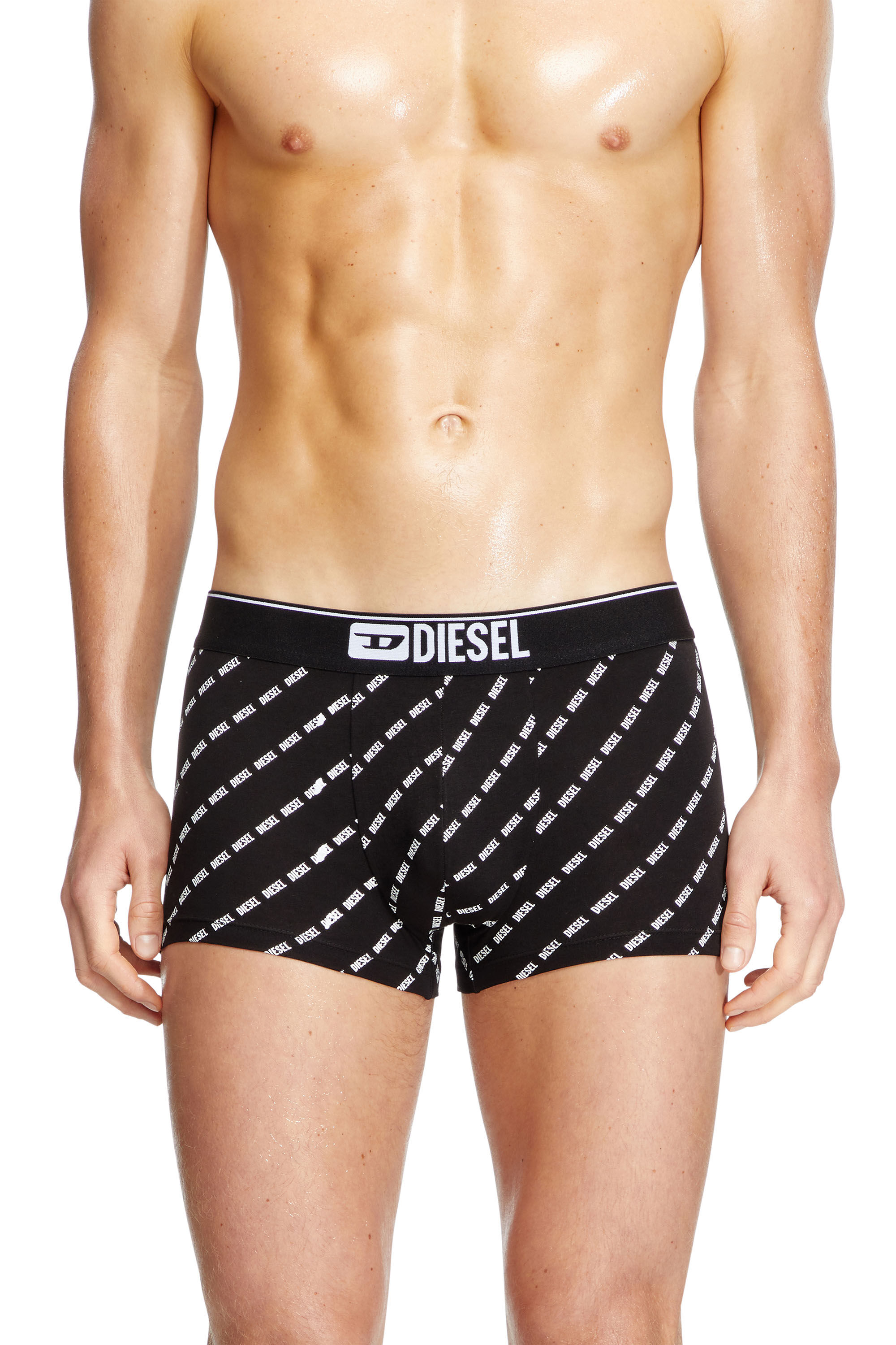 Diesel - DAMIEN-THREEPACK, Male's Three-pack boxer briefs with diagonal logo in ブラック - 3