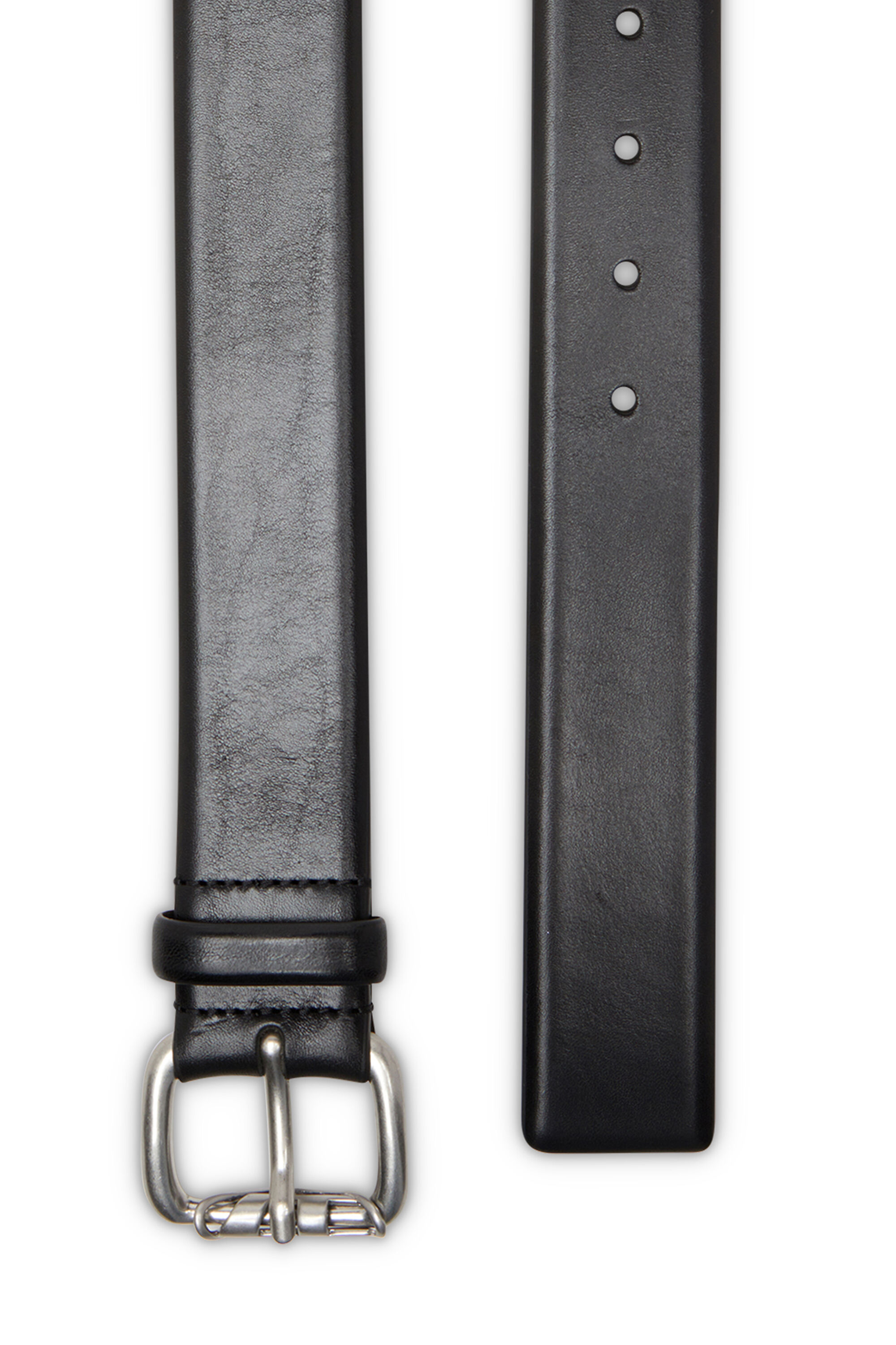 Diesel - B-GRAB, Male's 4cm leather belt with Oval D roller in ブラック - 2