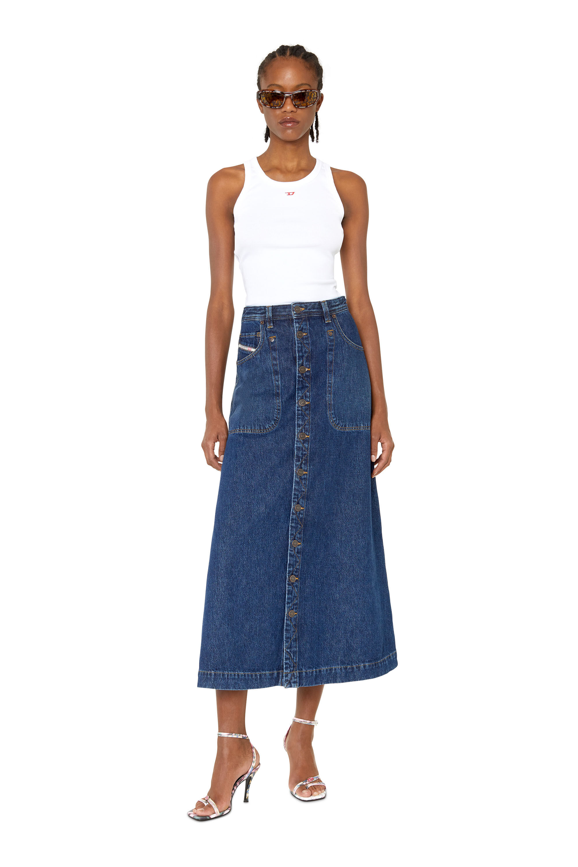 Diesel - DE-ALBUS-L A-LINE LONG SKIRT,  - Image 1