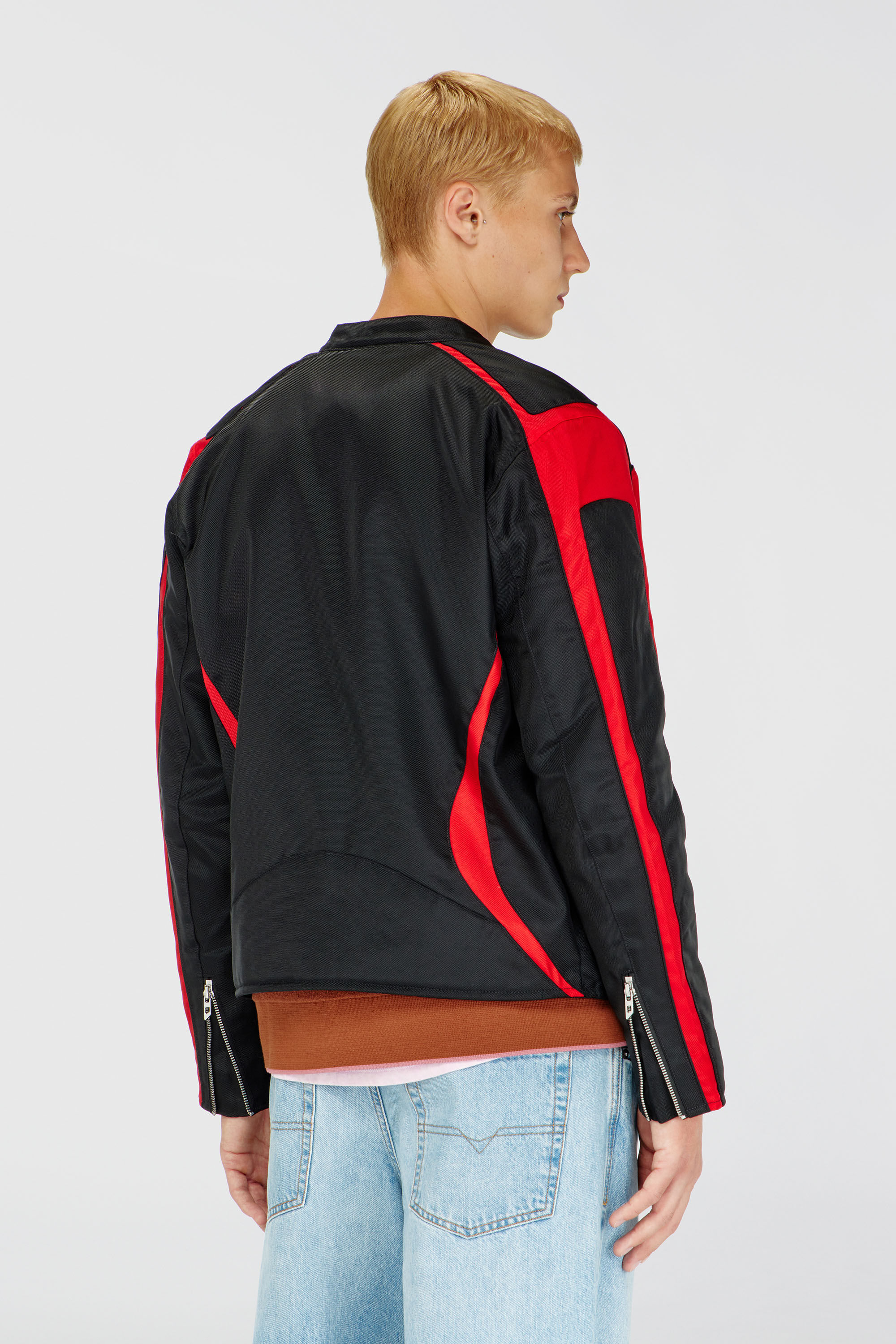 Diesel - J-ADAM-PDAI, Male's ジャケット in ブラック/レッド - 5