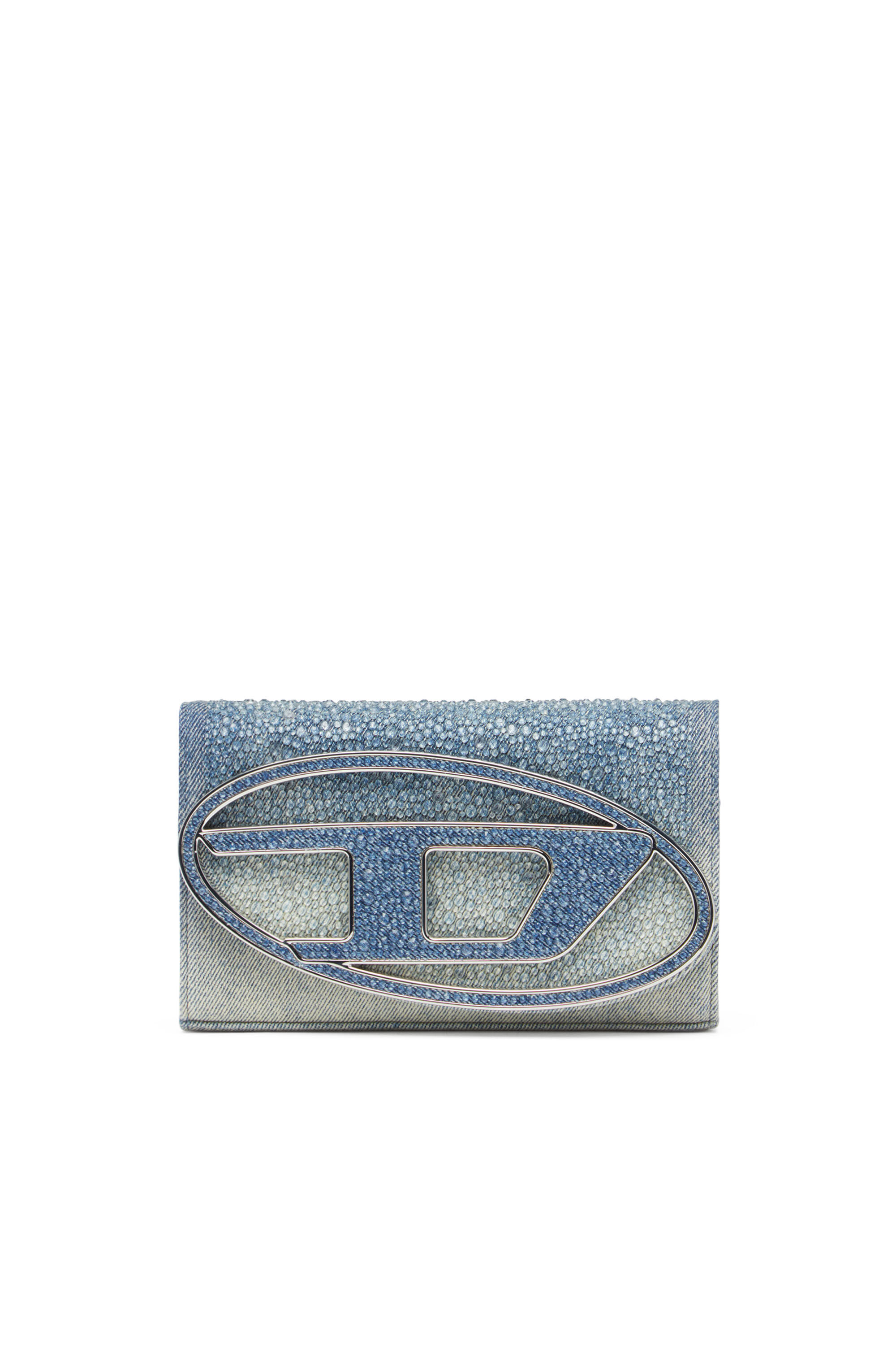 1DR WALLET STRAP Wallet purse in crystal denim｜ブルー