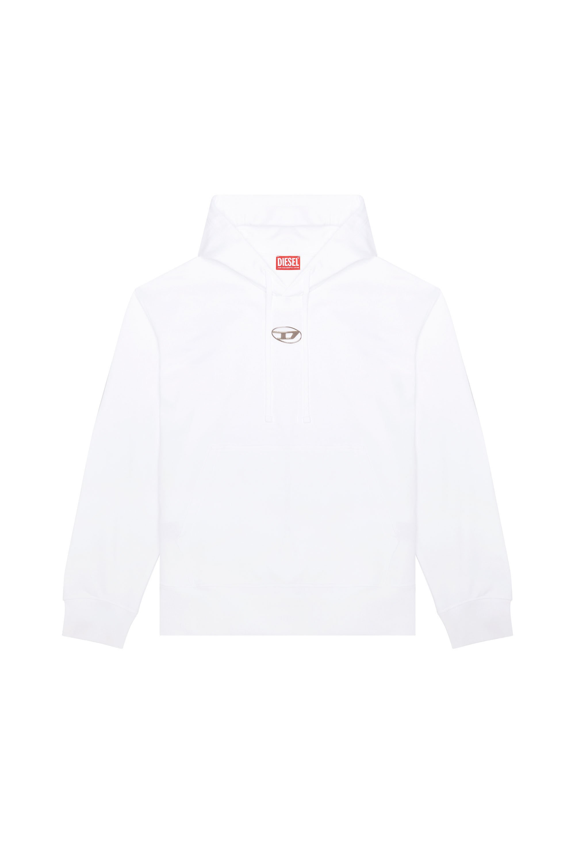 Diesel - S-MACS-HOOD-OD, Male's スウェットパーカーオーバルＤ in ホワイト - 2