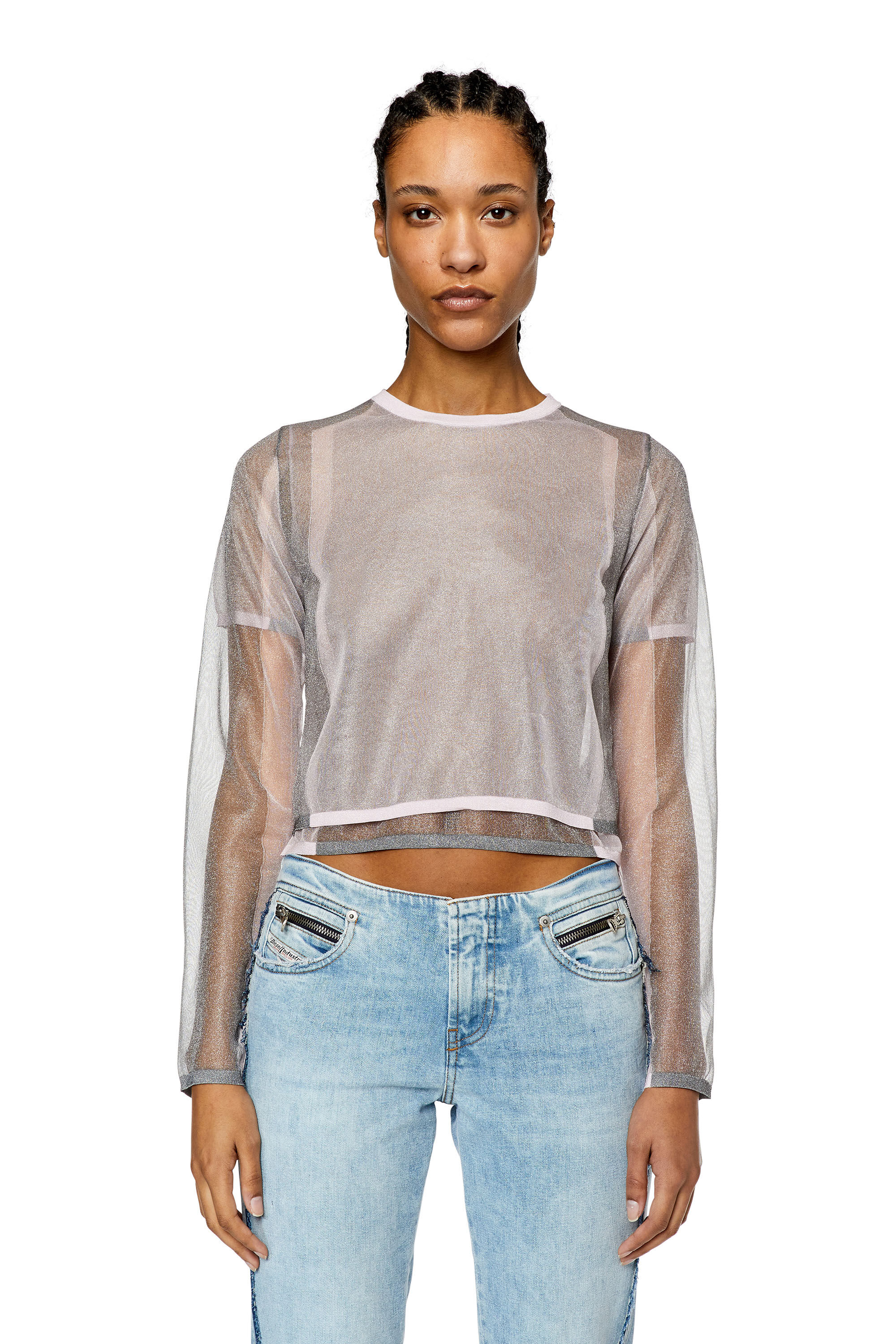 Diesel - M-IRTILLY, Female's 長袖 トップス ニット レイヤード in フェースパウダー - 5
