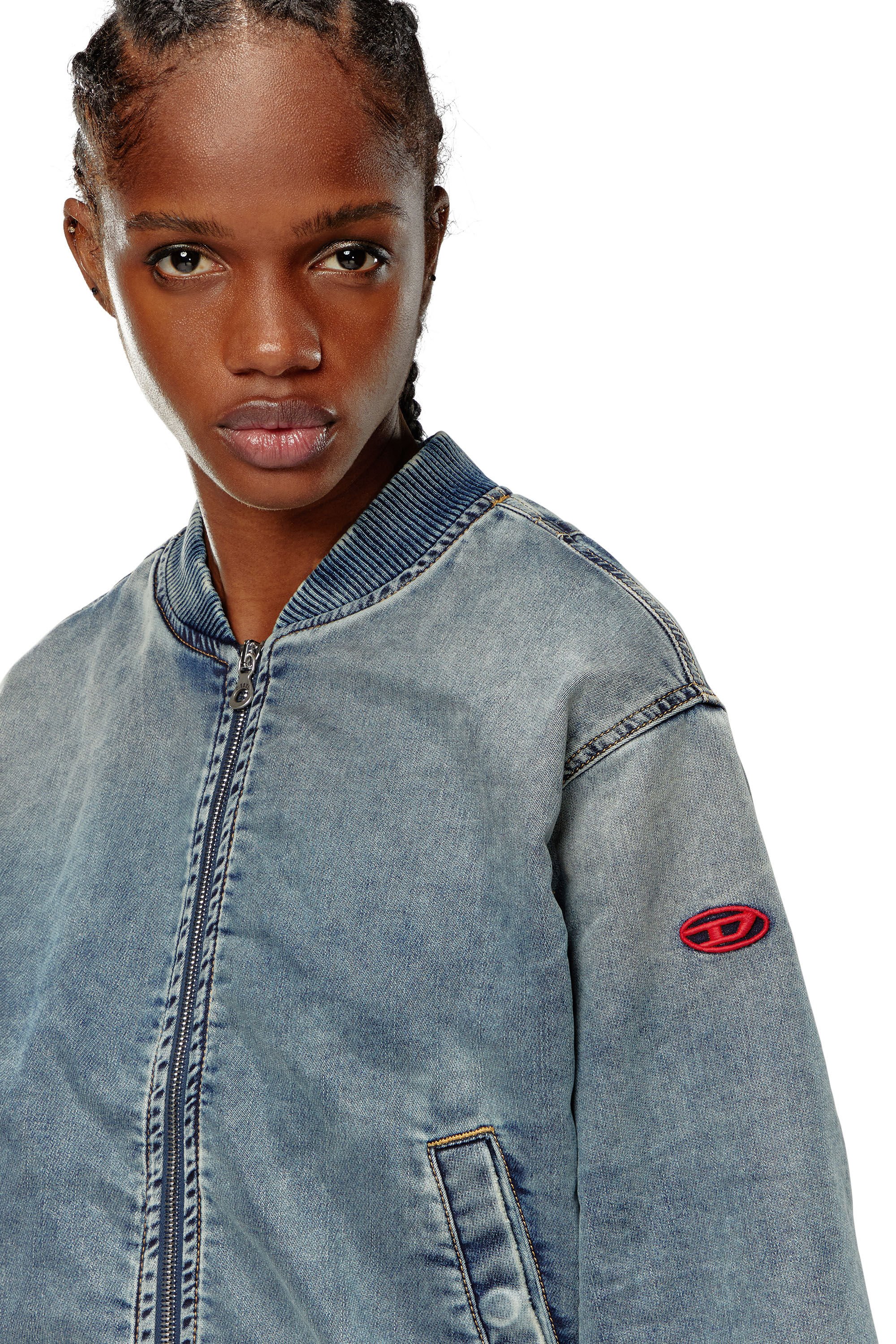 Diesel - DE-KIDDO JOGG, Female's Bomber jacket in JoggJeans in ミディアムブルー - 4