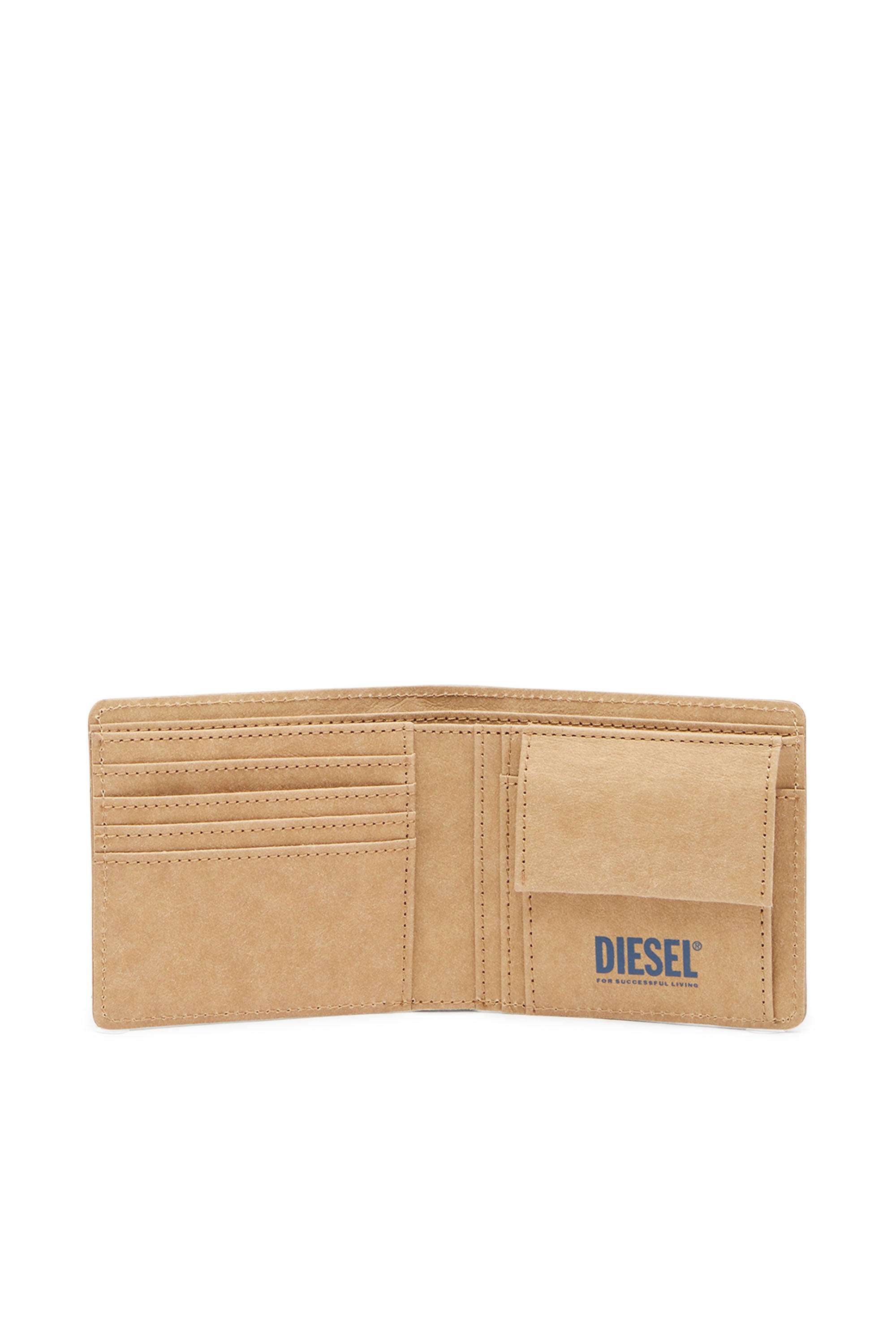 Diesel - BI-FOLD COIN S, Unisex's ユニセックス ペーパー 二つ折り財布 in ベージュ/ブルー - 3