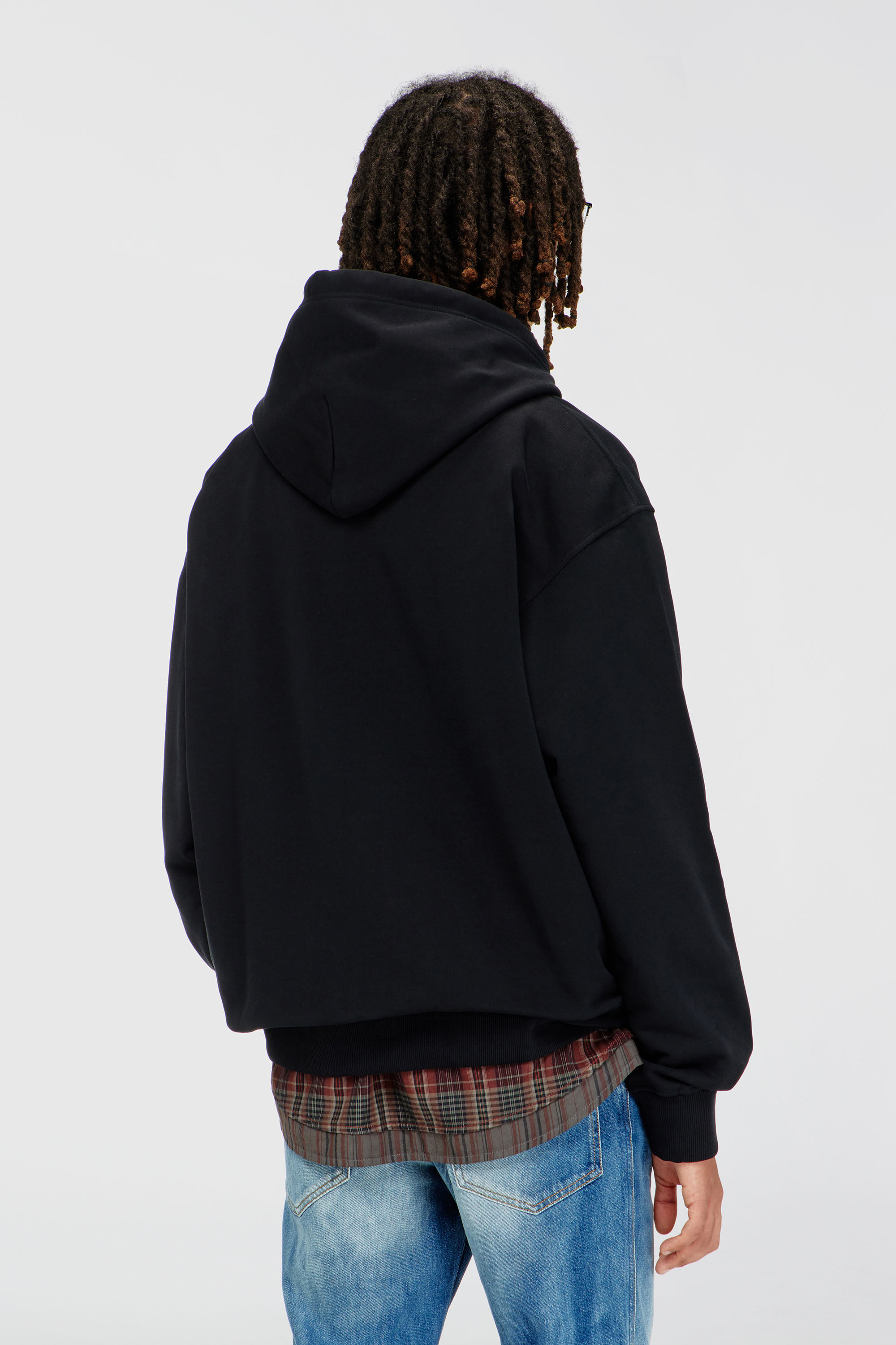 S-MACS-HOOD-OD スウェットパーカーオーバルD｜ブラック｜メンズ｜DIESEL