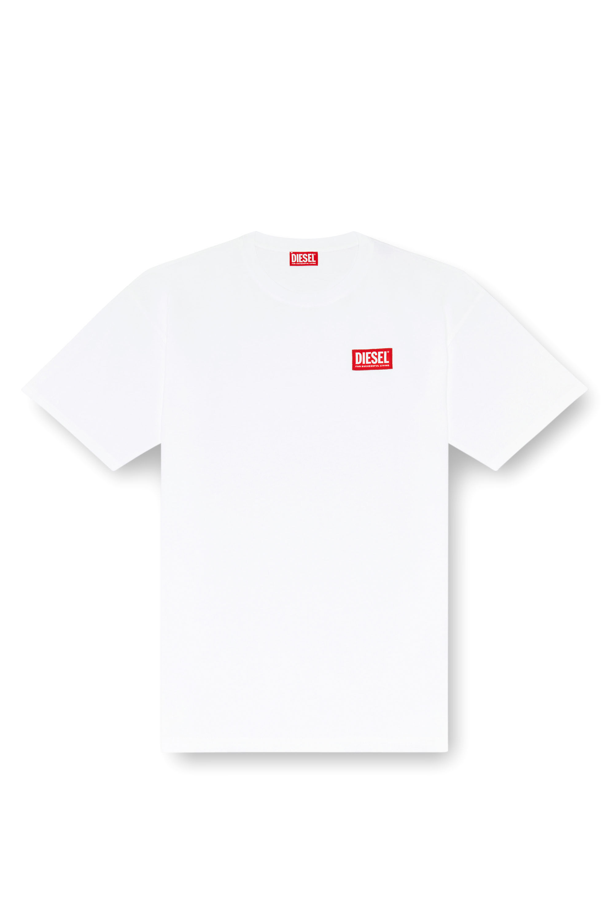 Diesel - T-BOXT-LAB, Male's T-shirt with jacquard logo patch in ホワイト - 2
