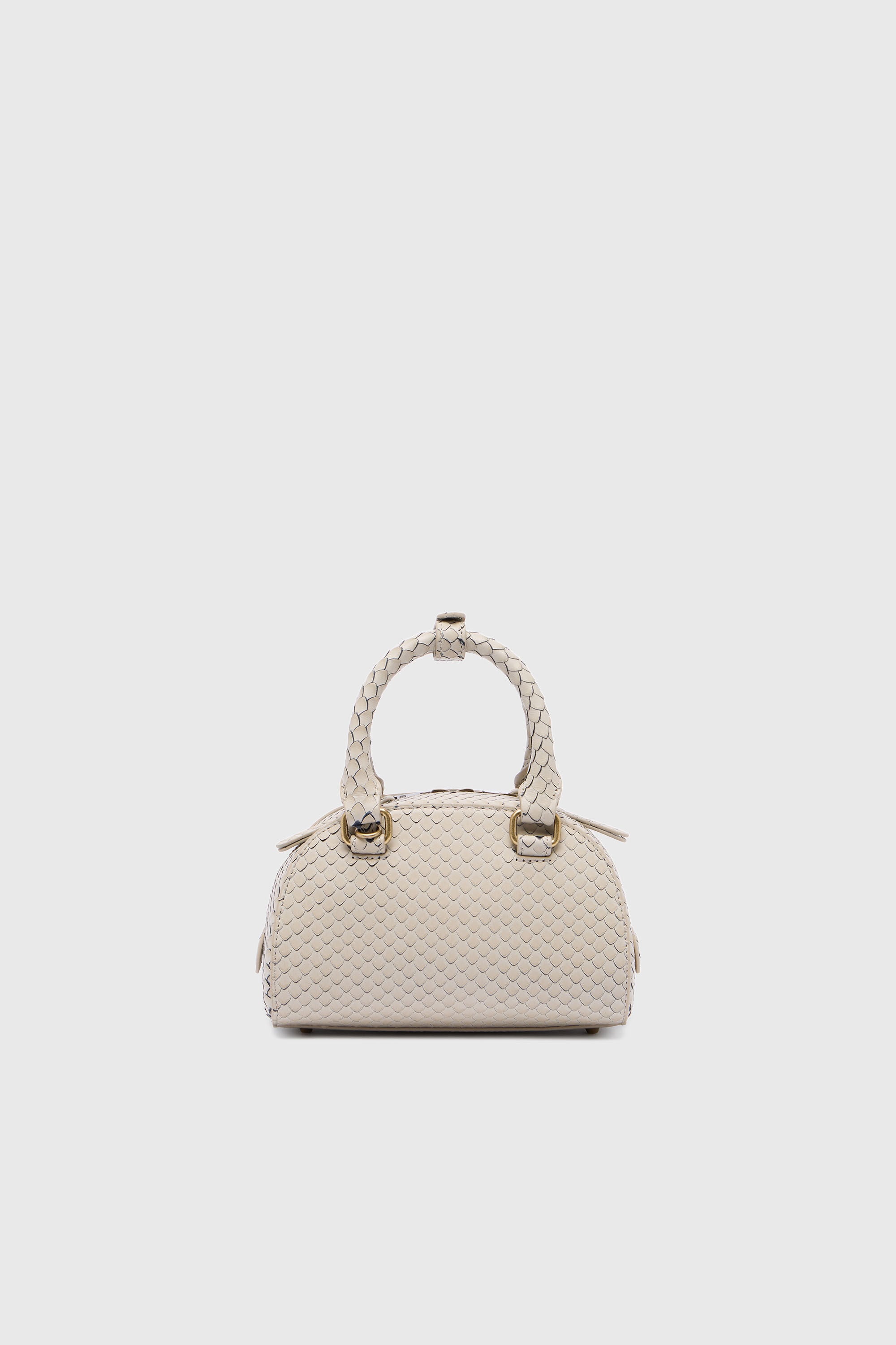 Diesel - 1DR DOME CROSSBODY, Female's 1DR Dome-Small bowling bag in snake-effect leather in ベージュ - 3