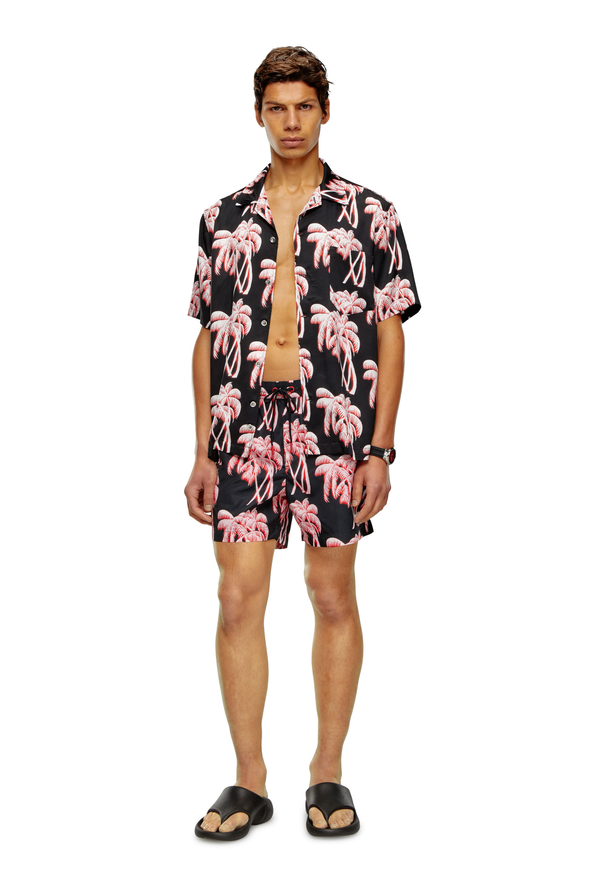 BMOWT-ADRIAN｜ビーチウェア｜ブラック/ピンク｜ディーゼル（DIESEL  