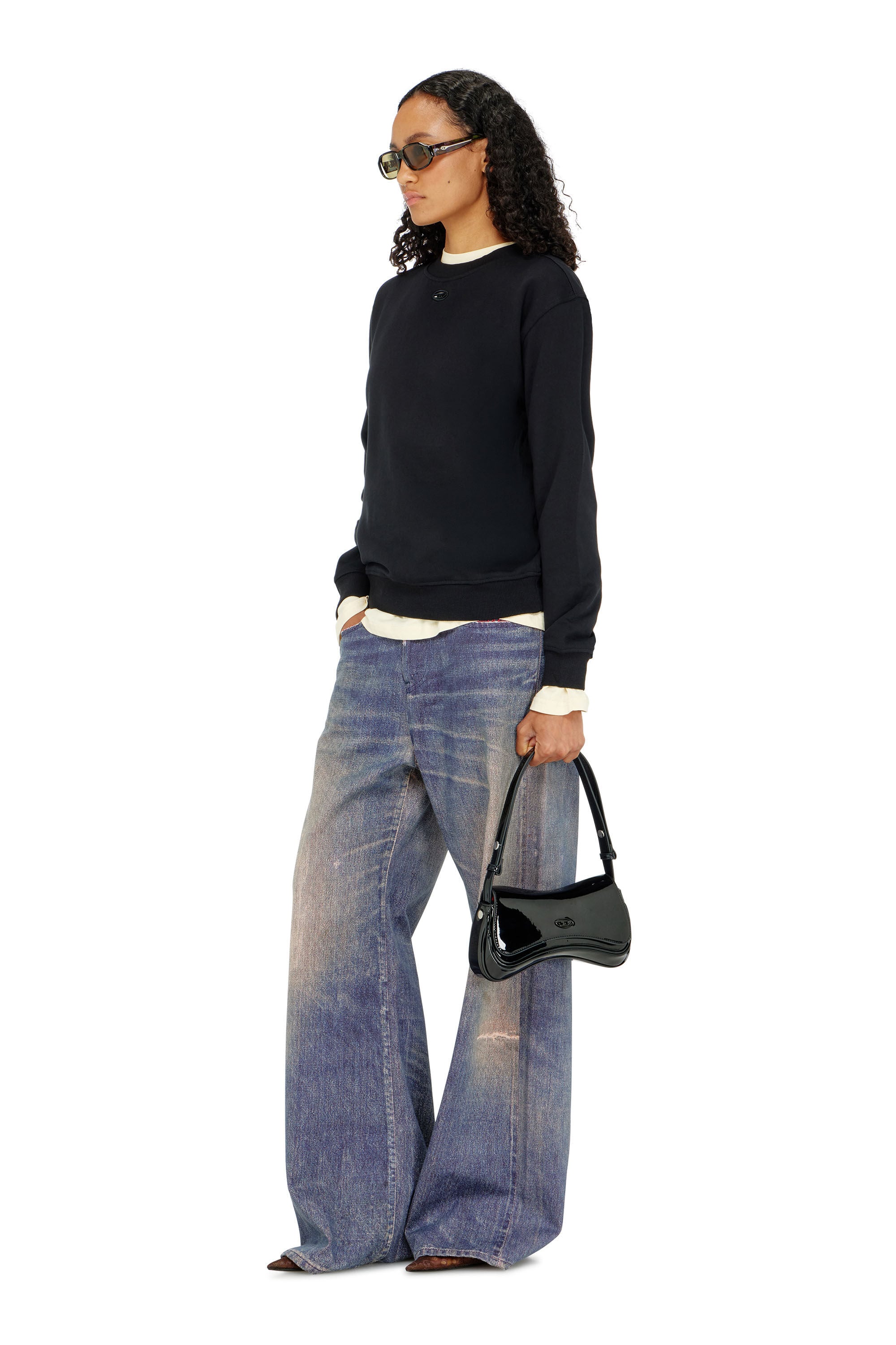 Diesel - F-NORMY-OD, Female's プルオーバースウェット in ブラック - 1