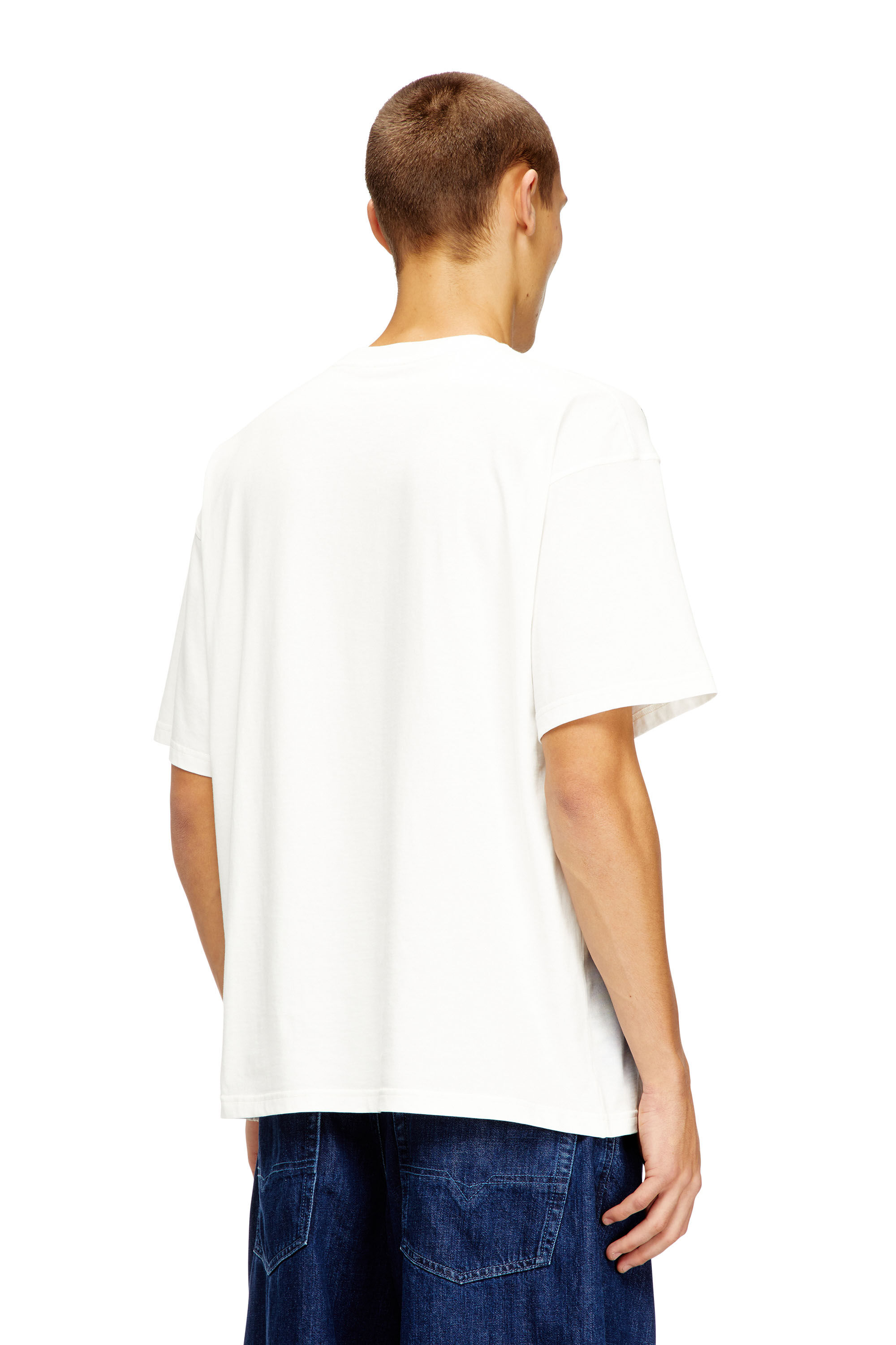 Diesel - T-BOXT-V13, Male's Tシャツ in ブルー/オレンジ - 4