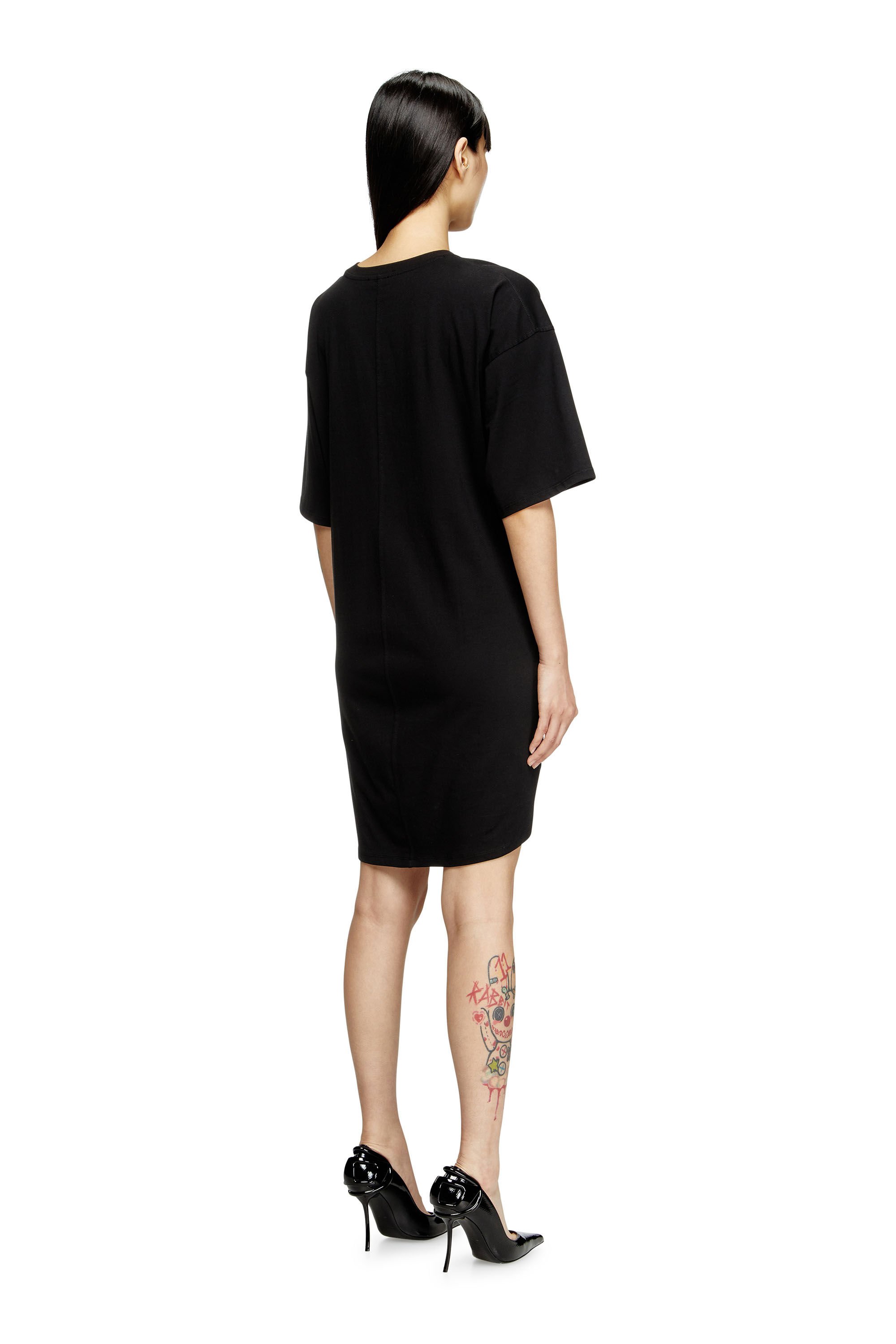 Diesel - D-EIVOR, Female's T-shirt dress with tie front in ブラック - 4