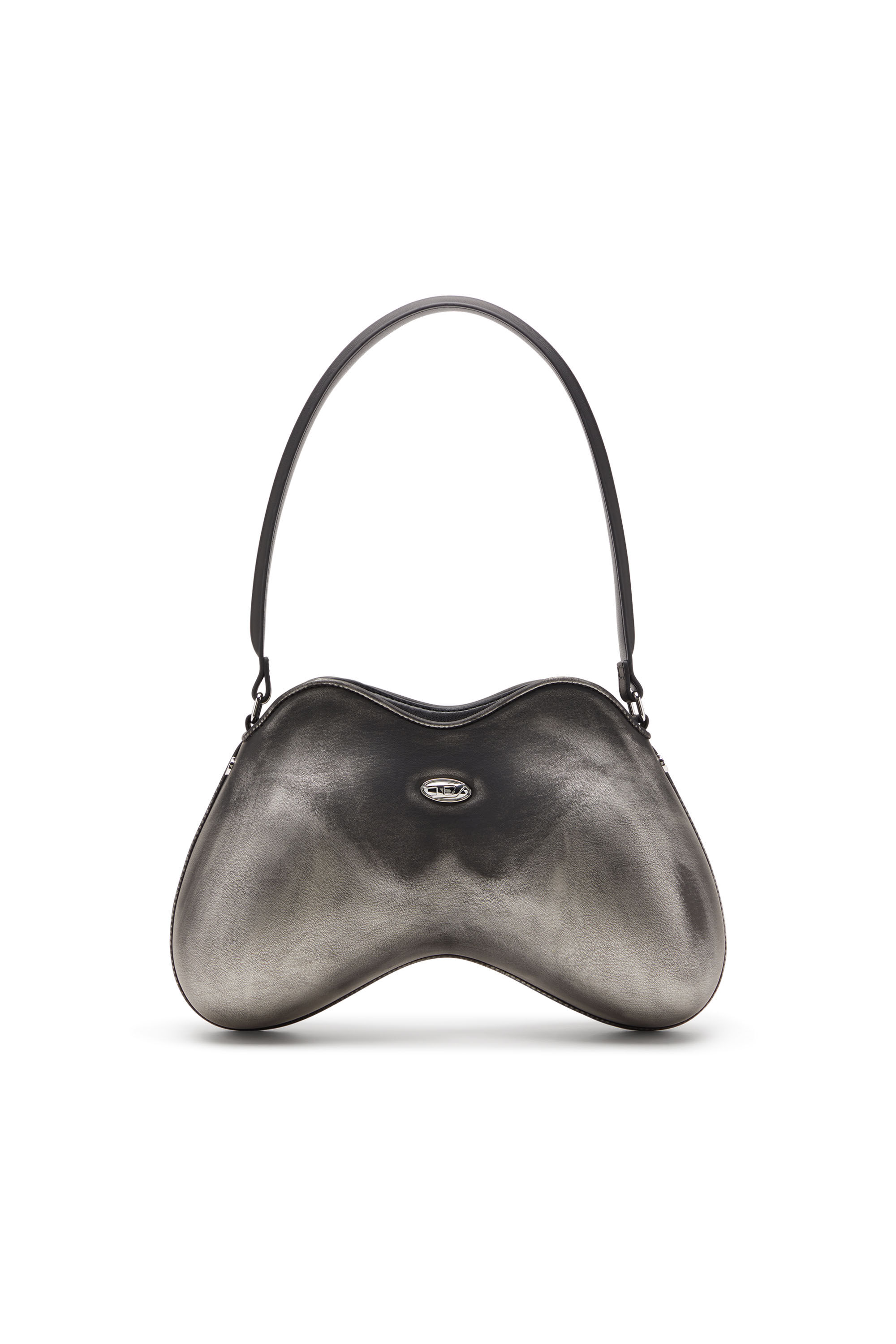 Diesel - DOUBLE-D SHOULDER, Female's Double-D-Rigid shoulder bag in brushed PU in ブラック/シルバー - 1