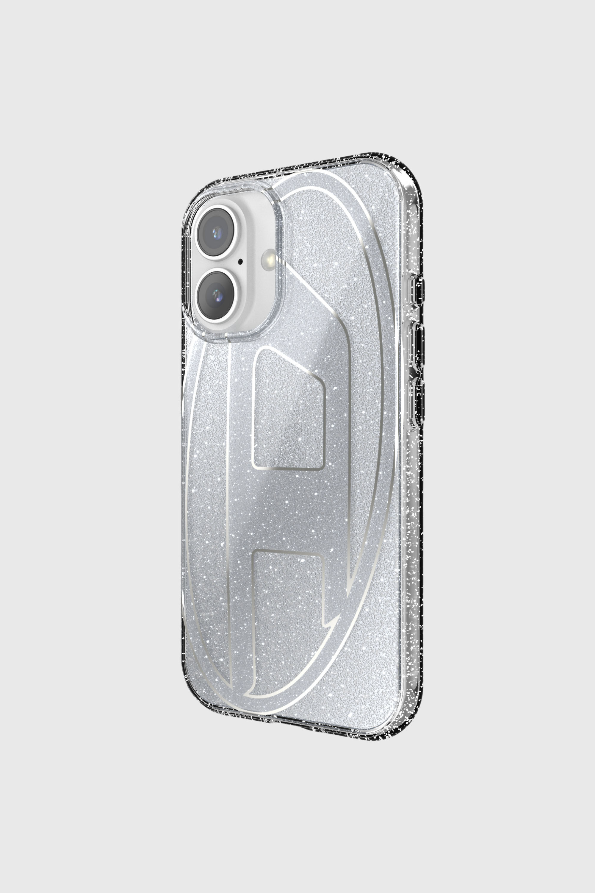 Diesel - 60151 AOP CASE, Unisex's Oval D Glitter Case for iP 16 in シルバー - 1