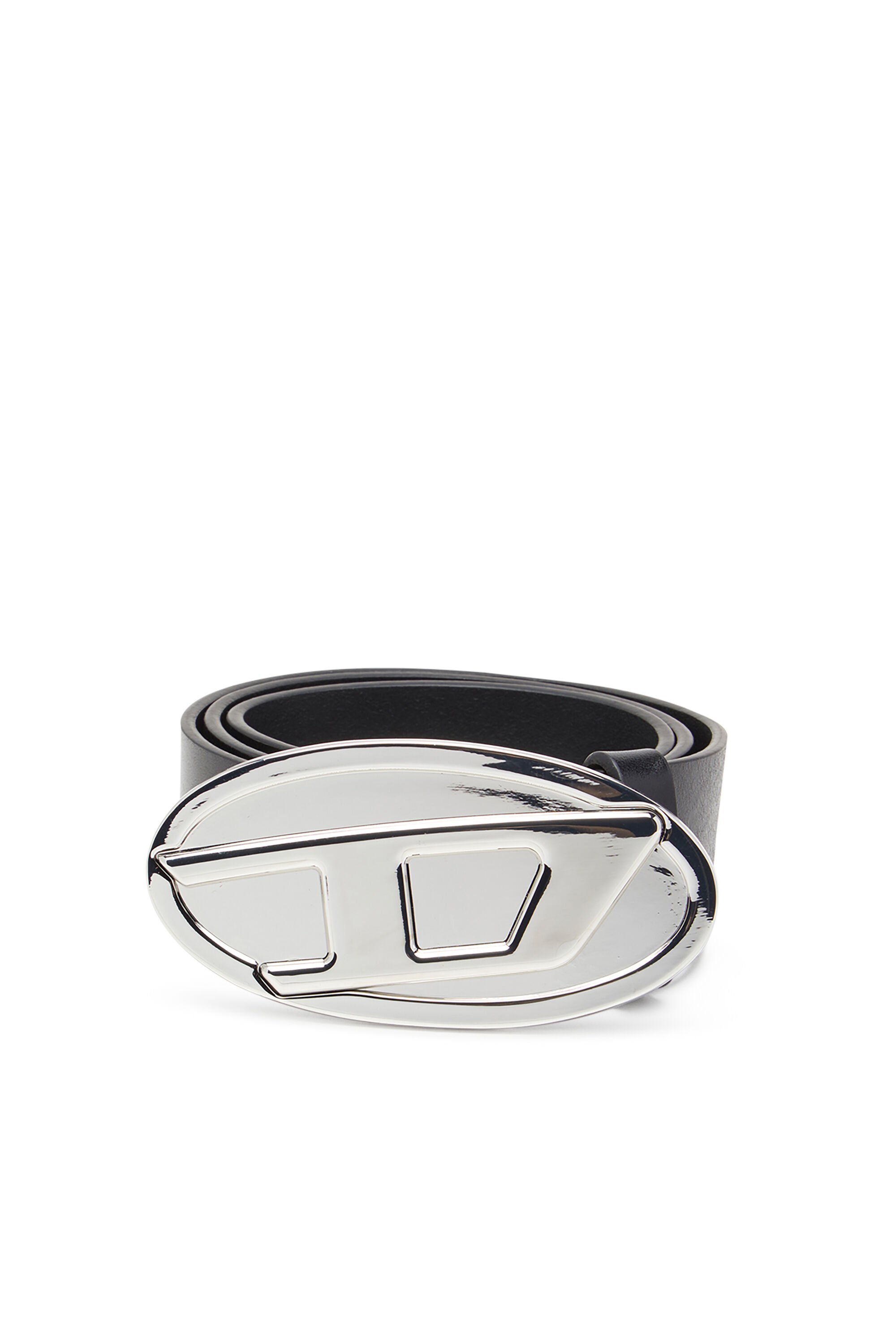 Diesel - B-1DR 2.0, Female's 4cm leather belt with Oval D plaque in ブラック - 1