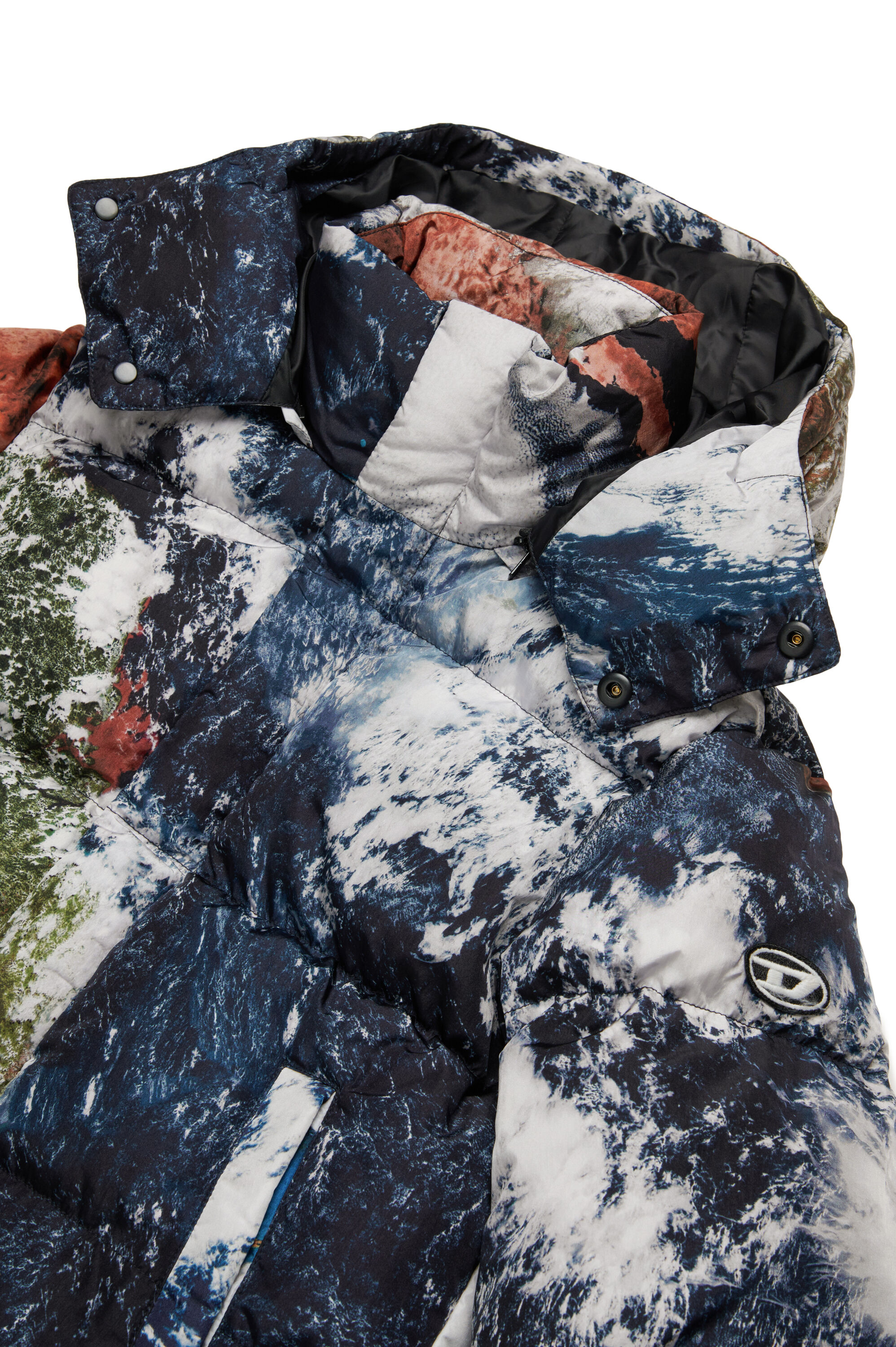 JWROLFYSFDPRINT Puffer jacket with Planet Camo print｜マルチカラー 