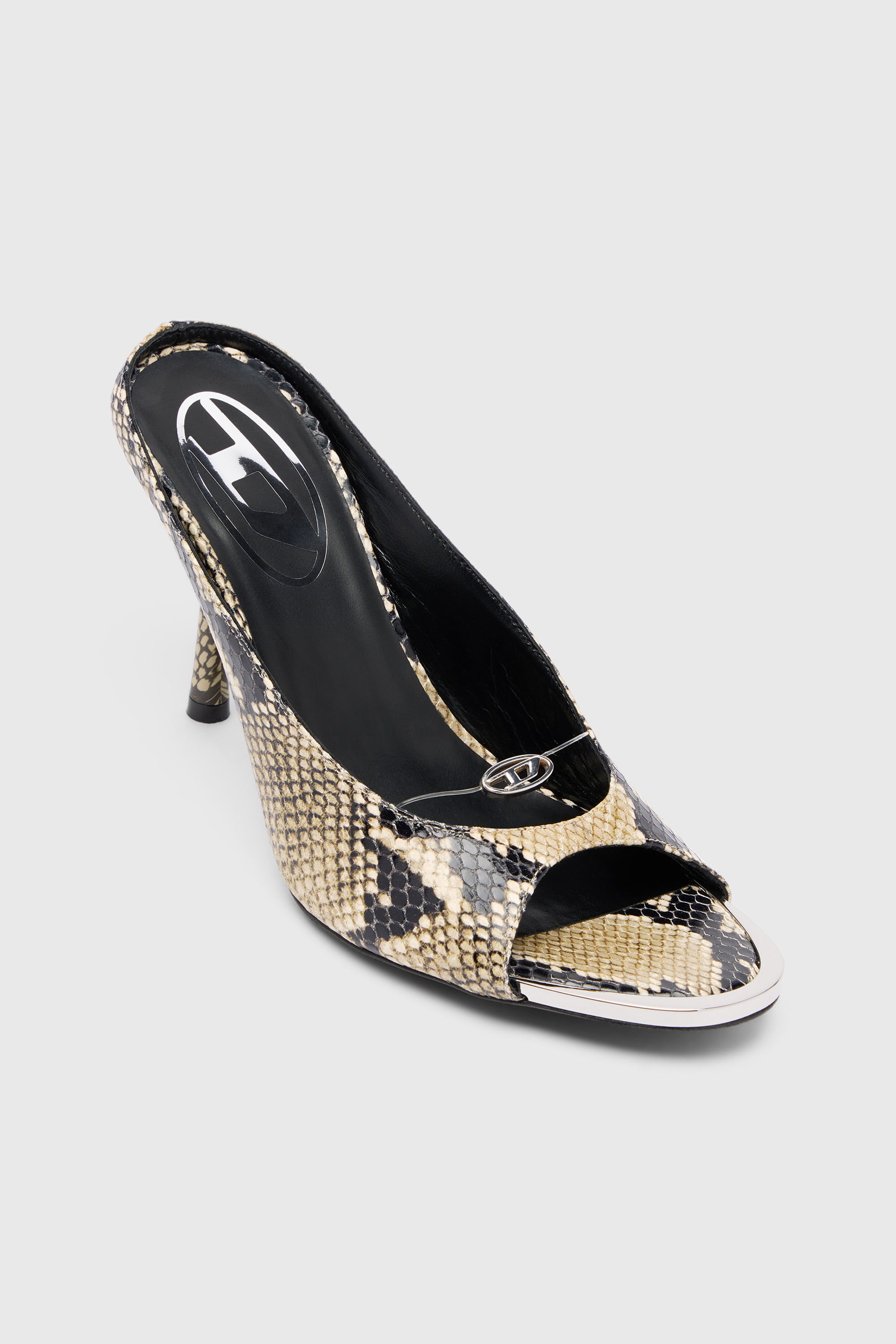 Diesel - D-DIAM'S SA 90, Female's D-Diam's-High leather mule with floating Oval D in マルチカラー - 6