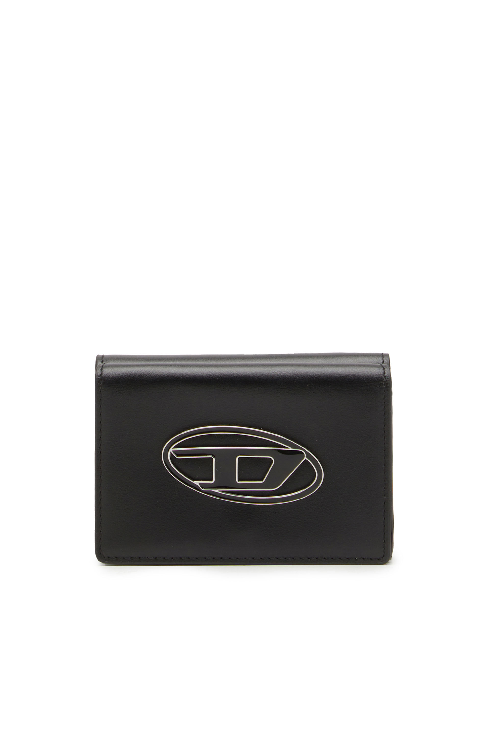 Diesel - TRI-FOLD COIN S, Female's カウレザー三つ折りウォレット in ブラック - 1