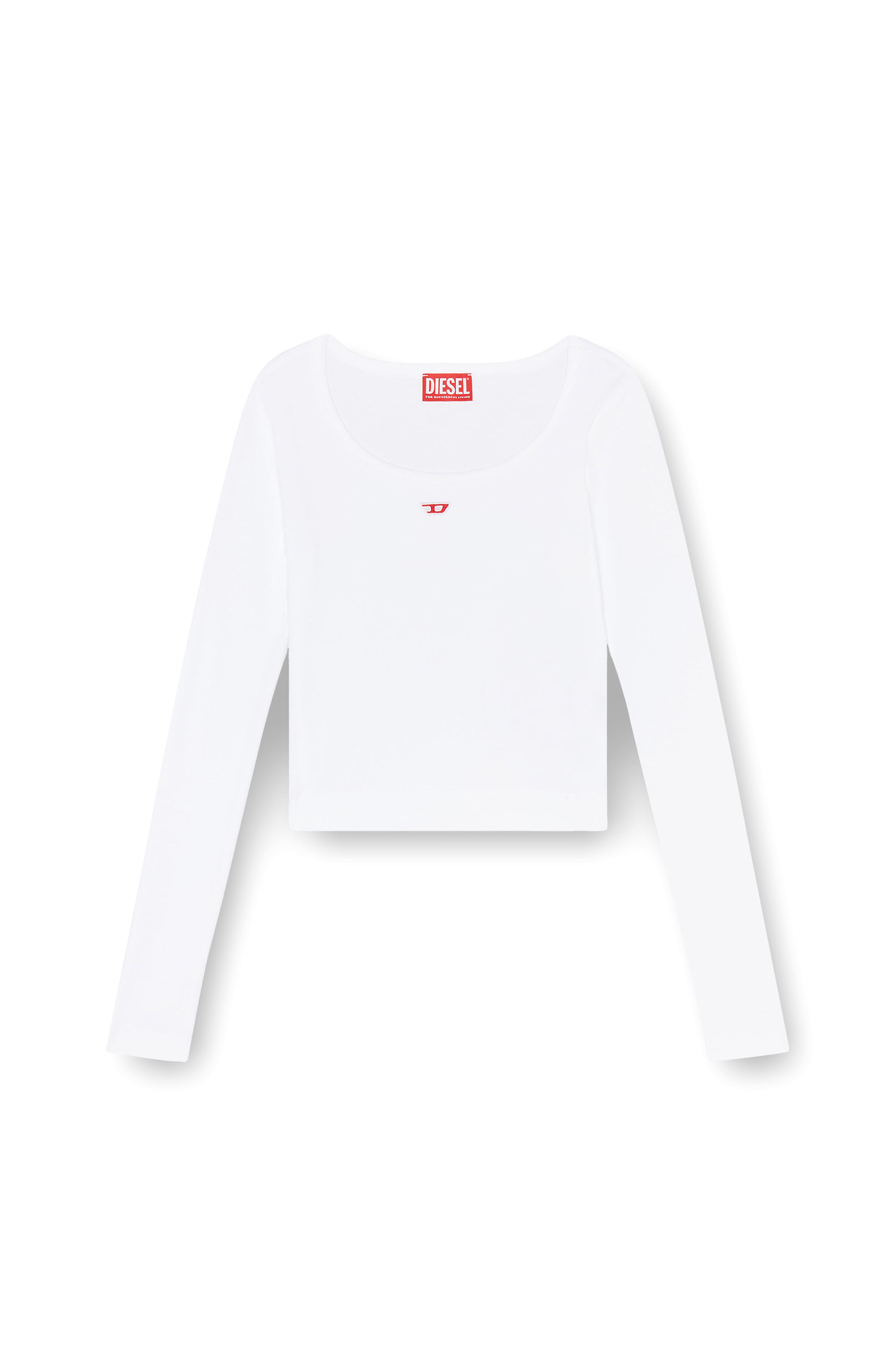 Diesel - T-BALLET-D, Female's Tシャツ Dロゴ in ホワイト - 2