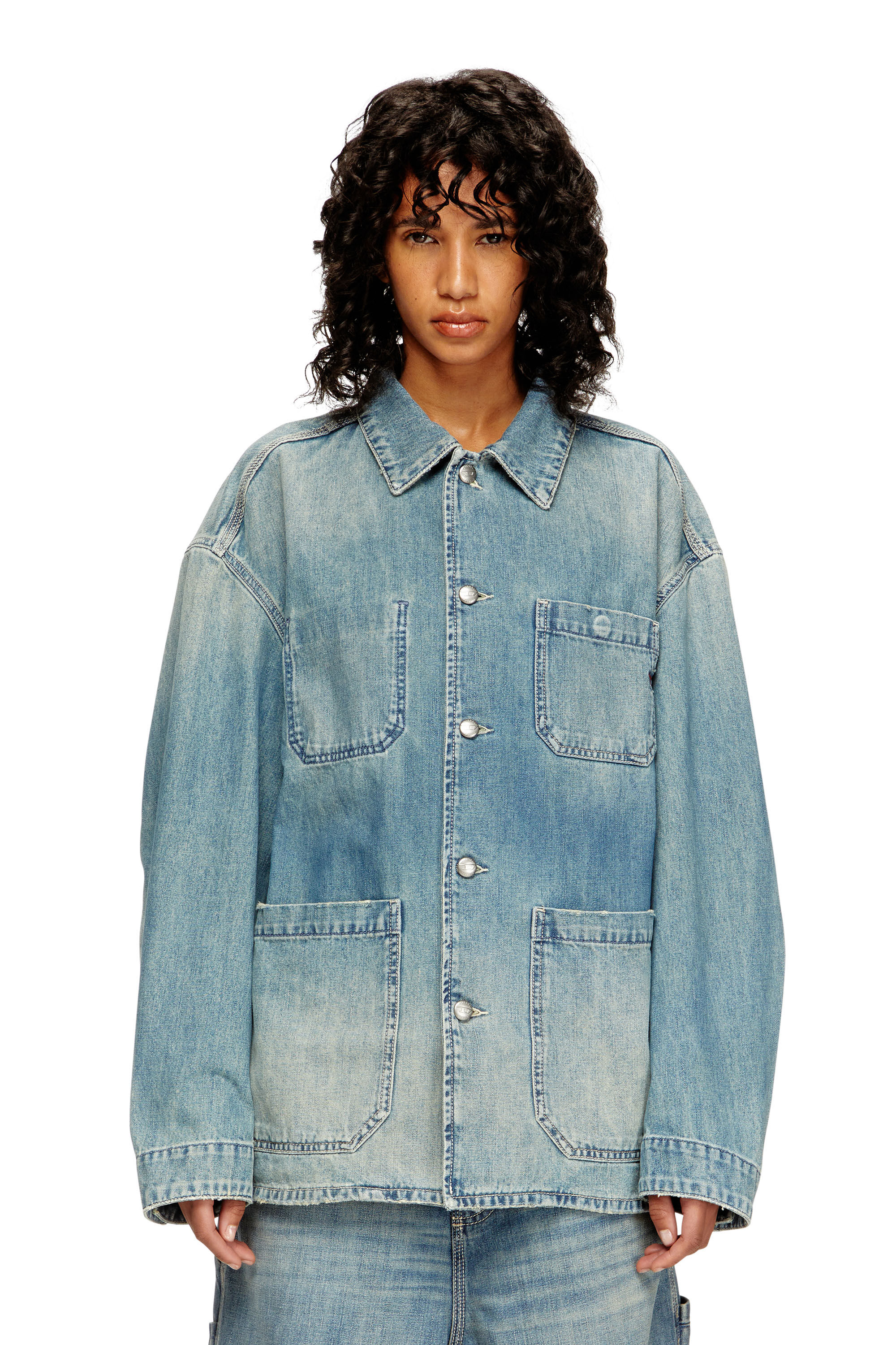 Diesel - D-STACK-U, Unisex's Utility-style denim jacket in ミディアムブルー - 6