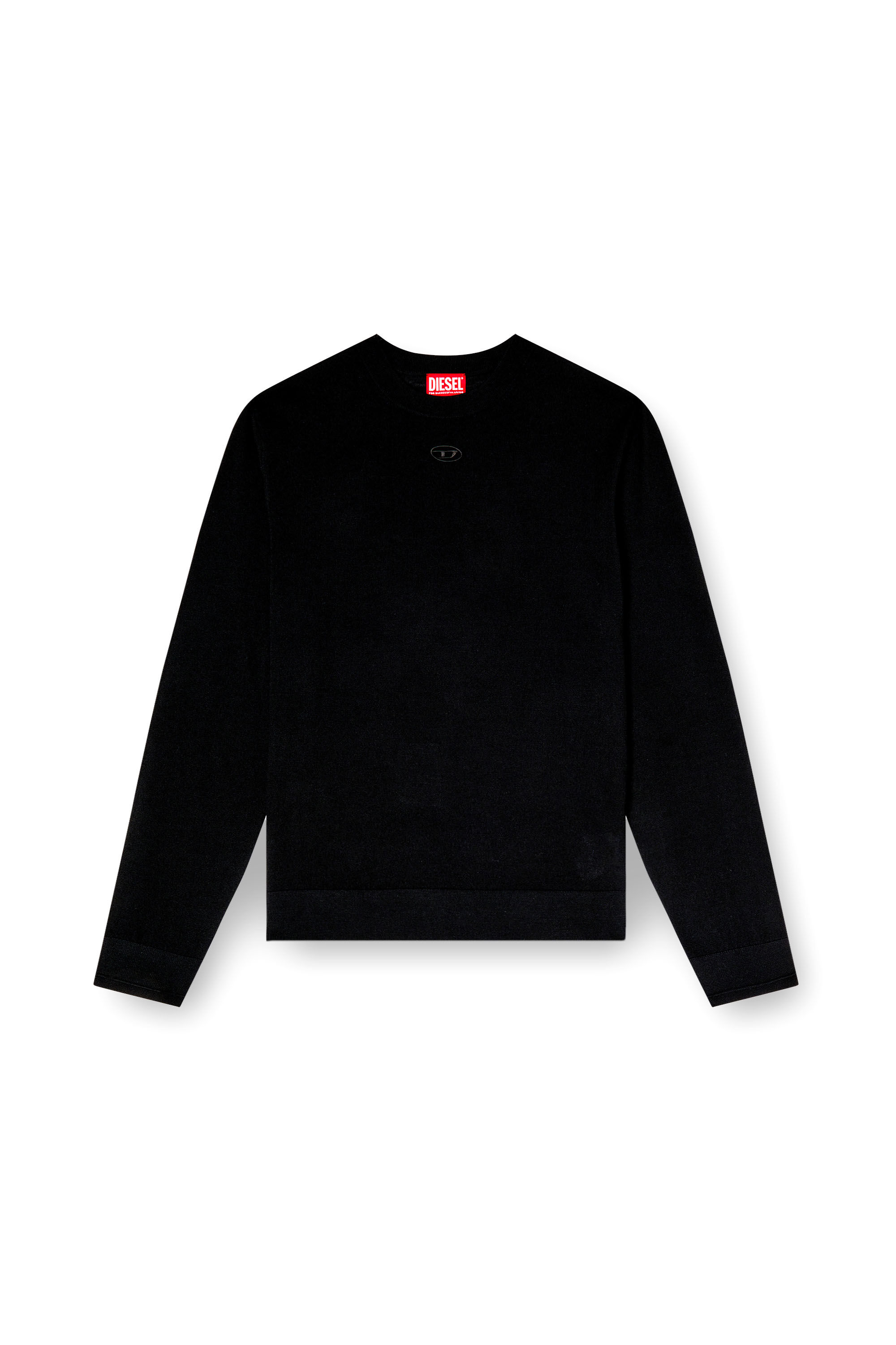 Diesel - K-VALIAM, Male's Wool jumper with cut-out logo in ブラック - 2