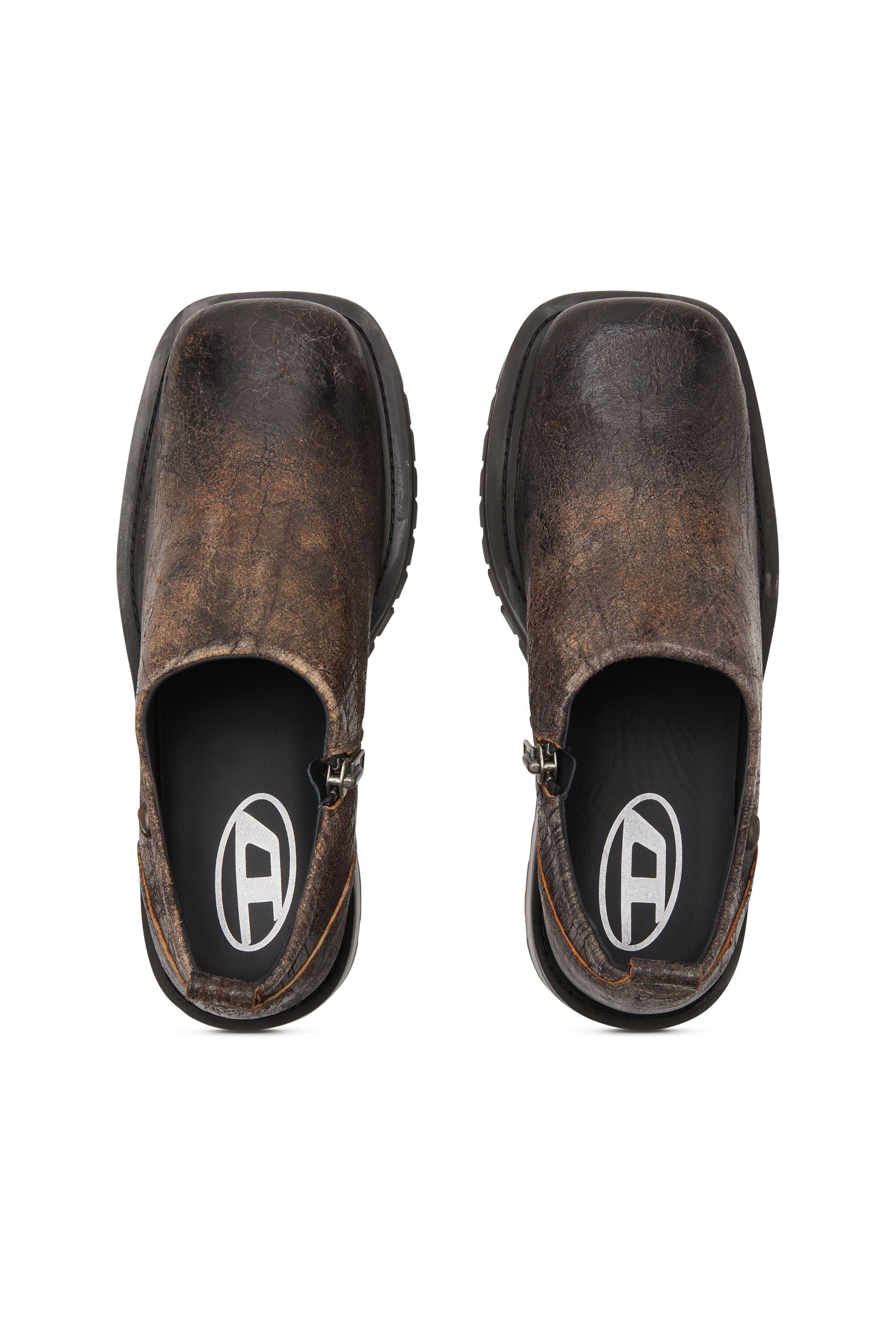 Diesel - D-TEXAN CLOG, Male's D-Texan-Zipped shoes in distressed crackled suede in null - 5