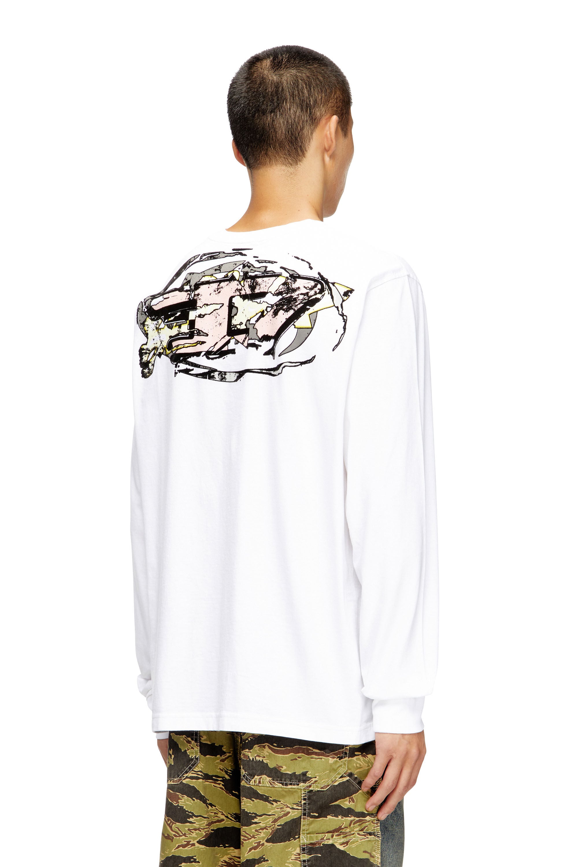 T-ADJUST-LS-T1 長袖Tシャツ｜ホワイト｜メンズ｜DIESEL