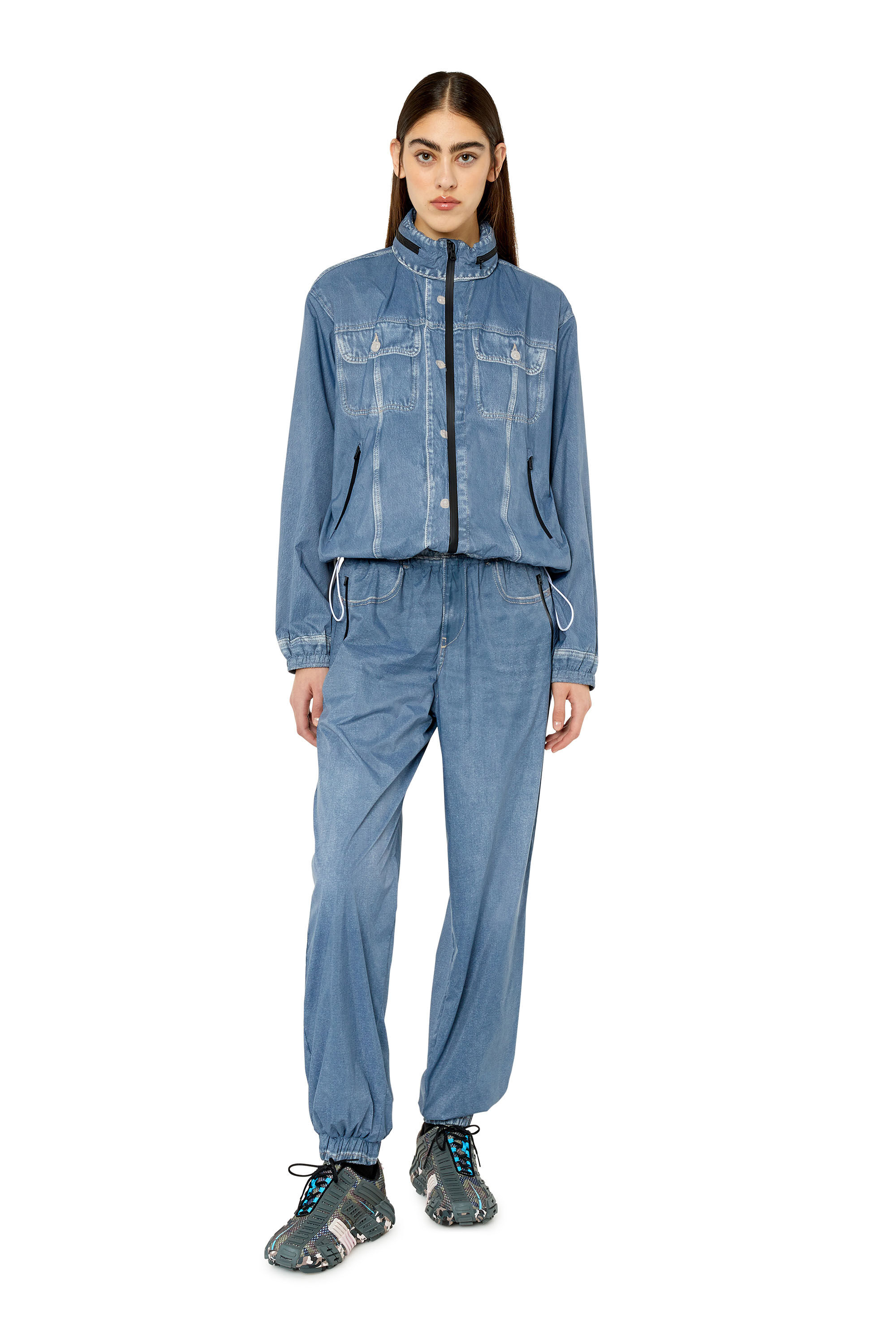 Diesel - AUWB-MADDOX-HT20, Female's トロンプルイユ パンツ スポーツ アスレジャー in ブルー - 1