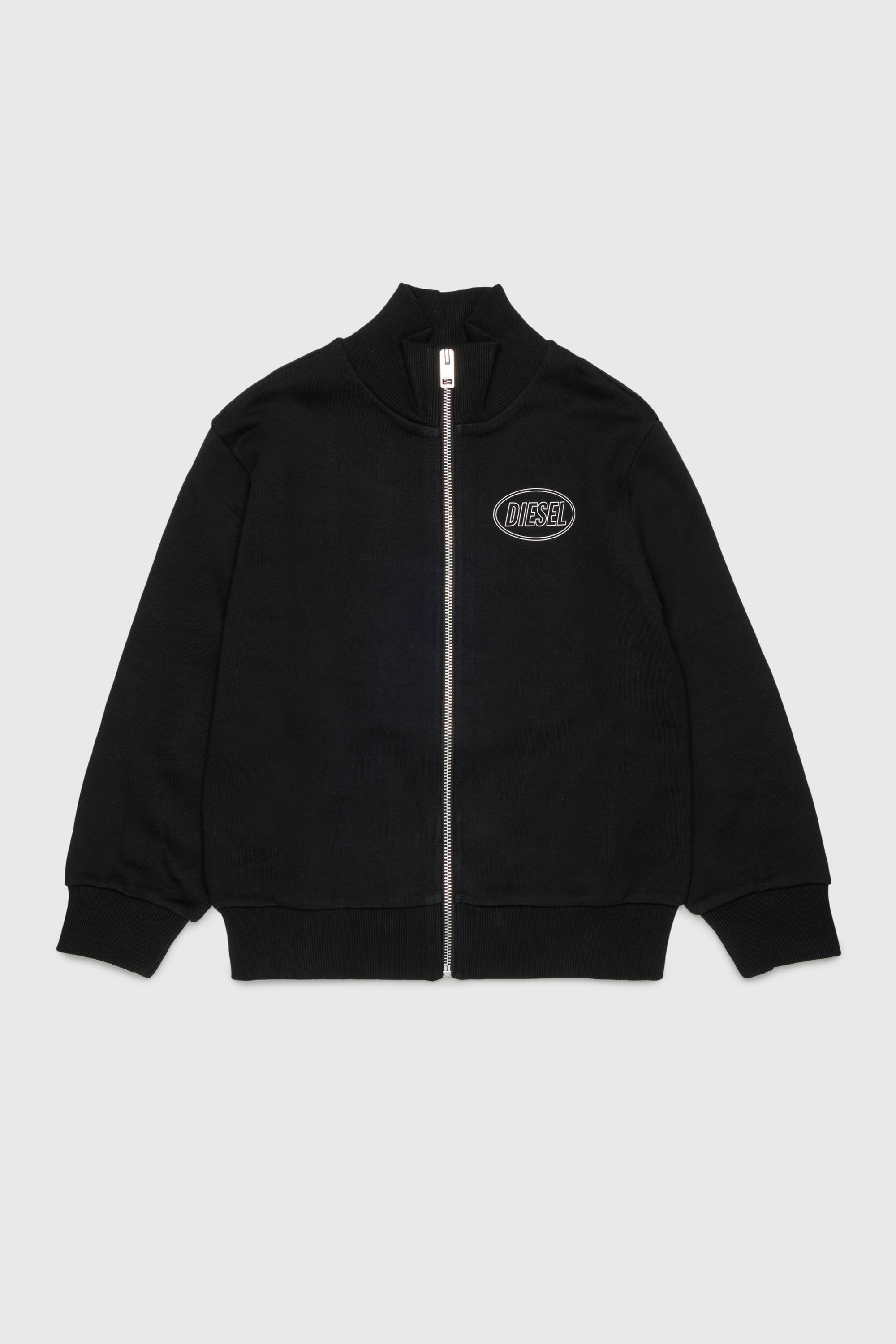 Diesel - SCIRCLEZIP OVER, Male's ジップアップスウェット in ブラック - 1