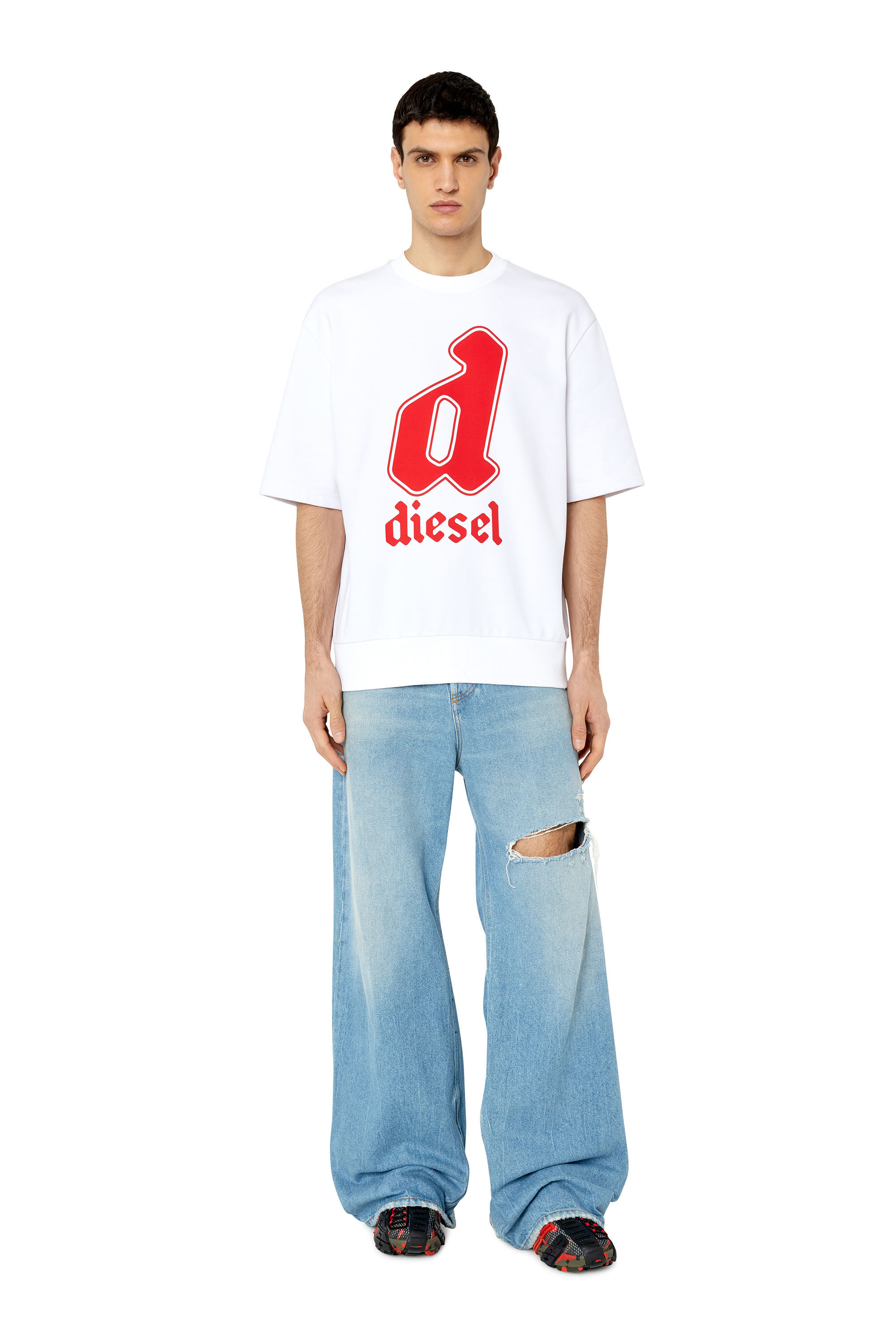 Diesel - S-COOLING-K1, Male's スウェット プルオーバー 半そで in ホワイト - 1