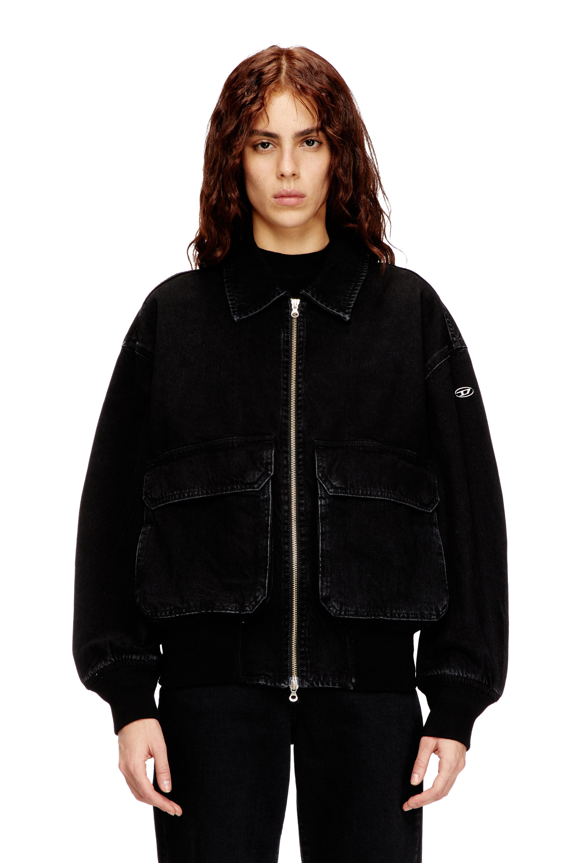 OLUN バルーンショートデニムジャケット ブラック OLUN デニムジャケット gジャン balloon short denim jacket/バルーン