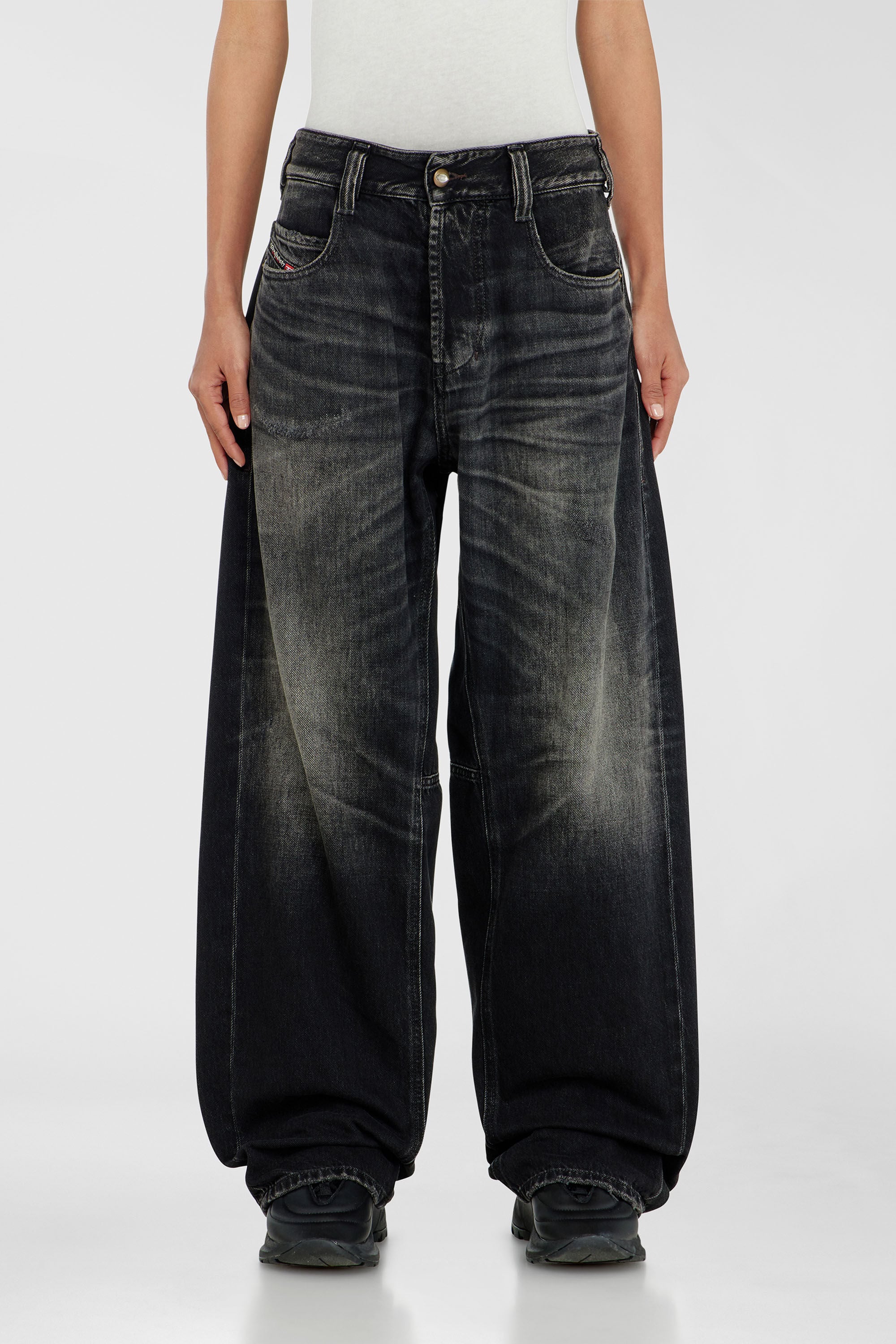 Diesel - Unisex's Relaxed Jeans 1997 D-Enim-M 09P65, ブラック/ダークグレー - 6