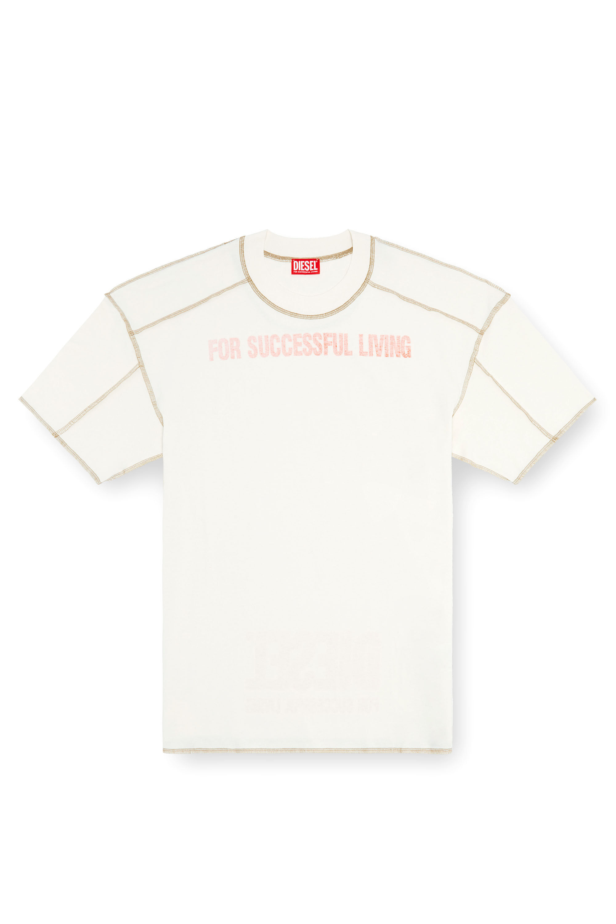 Diesel - T-CRAOR, Male's T-shirt with inside-out effect in ホワイト - 2