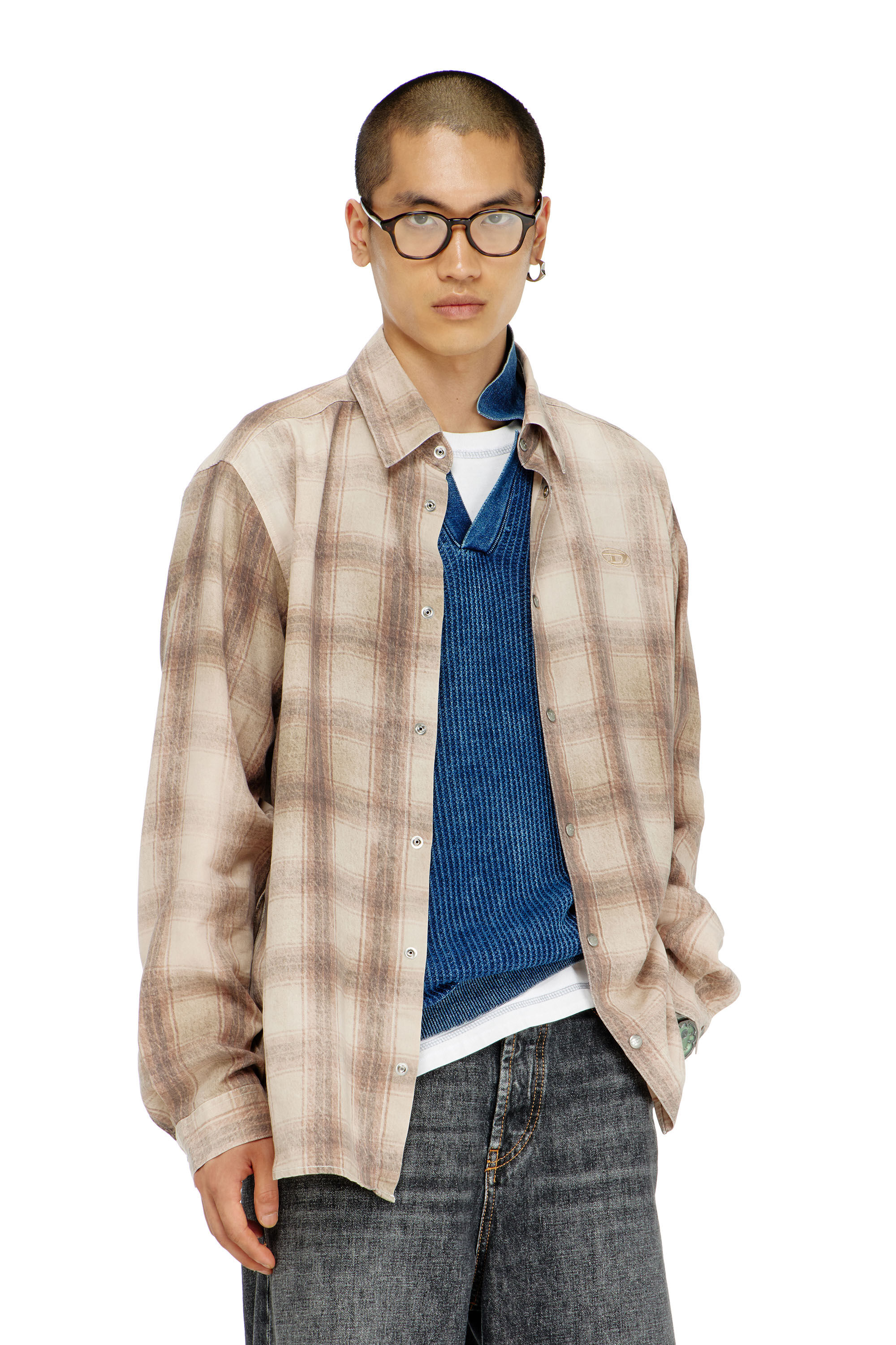 Diesel - S-SIMPLY-JMCM, Male's シャツ in ライトブラウン - 3