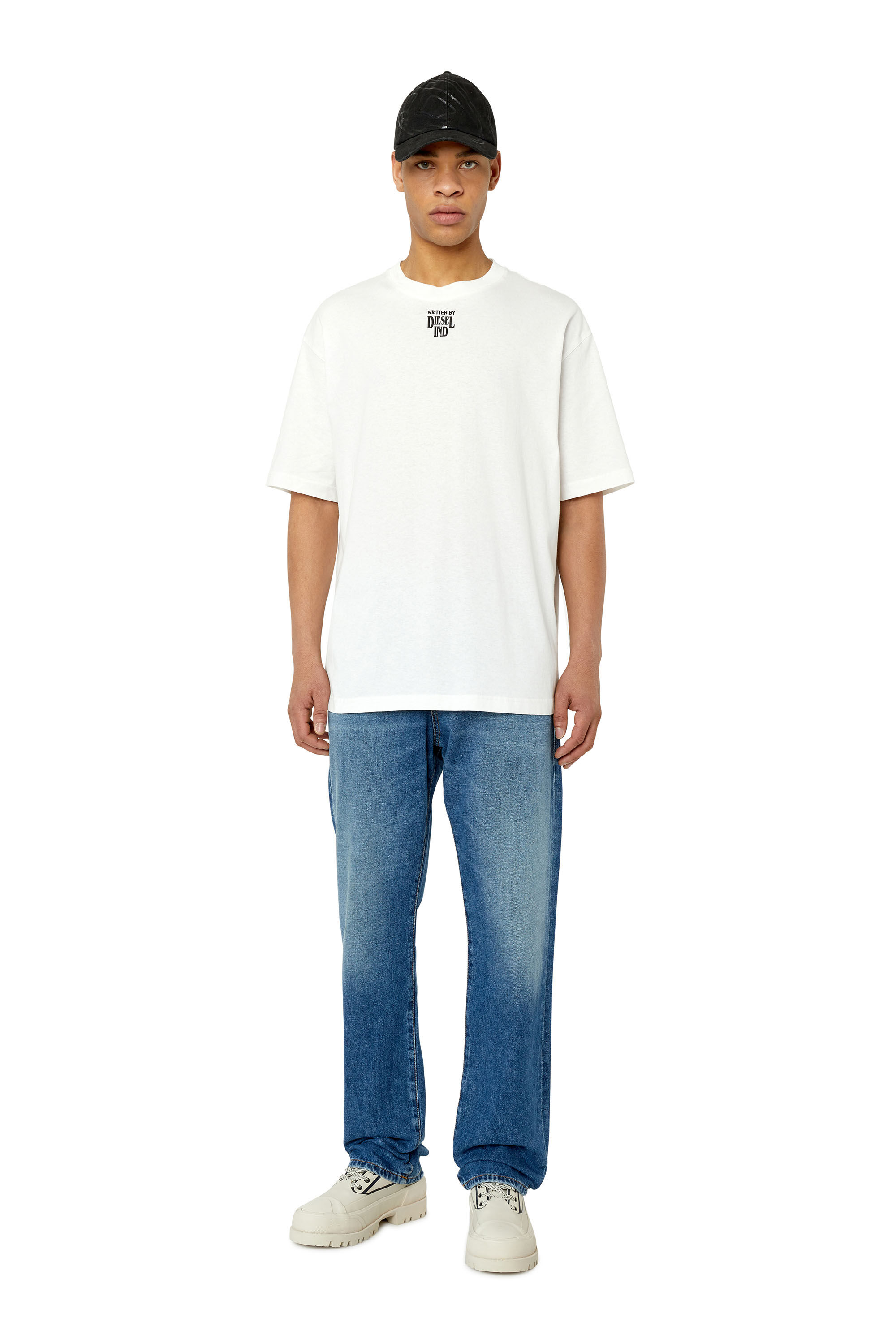 Diesel - D-HIKO SH X, Male's カウレザー レースアップシューズ - D-Hiko SH X in ブラック/ホワイト - 7