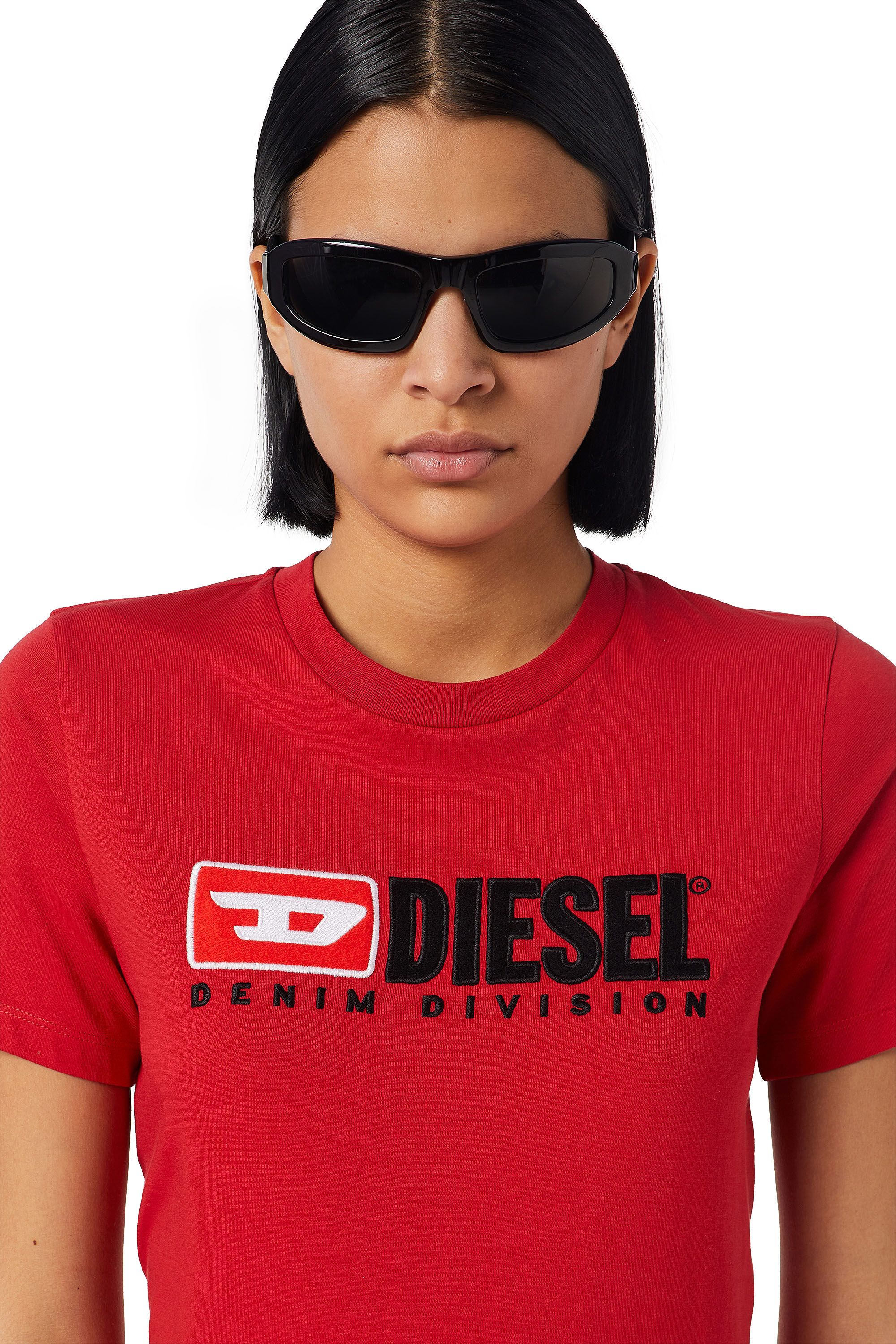 Diesel - T-REG-DIV, Female's 半袖 Tシャツ in レッド - 5