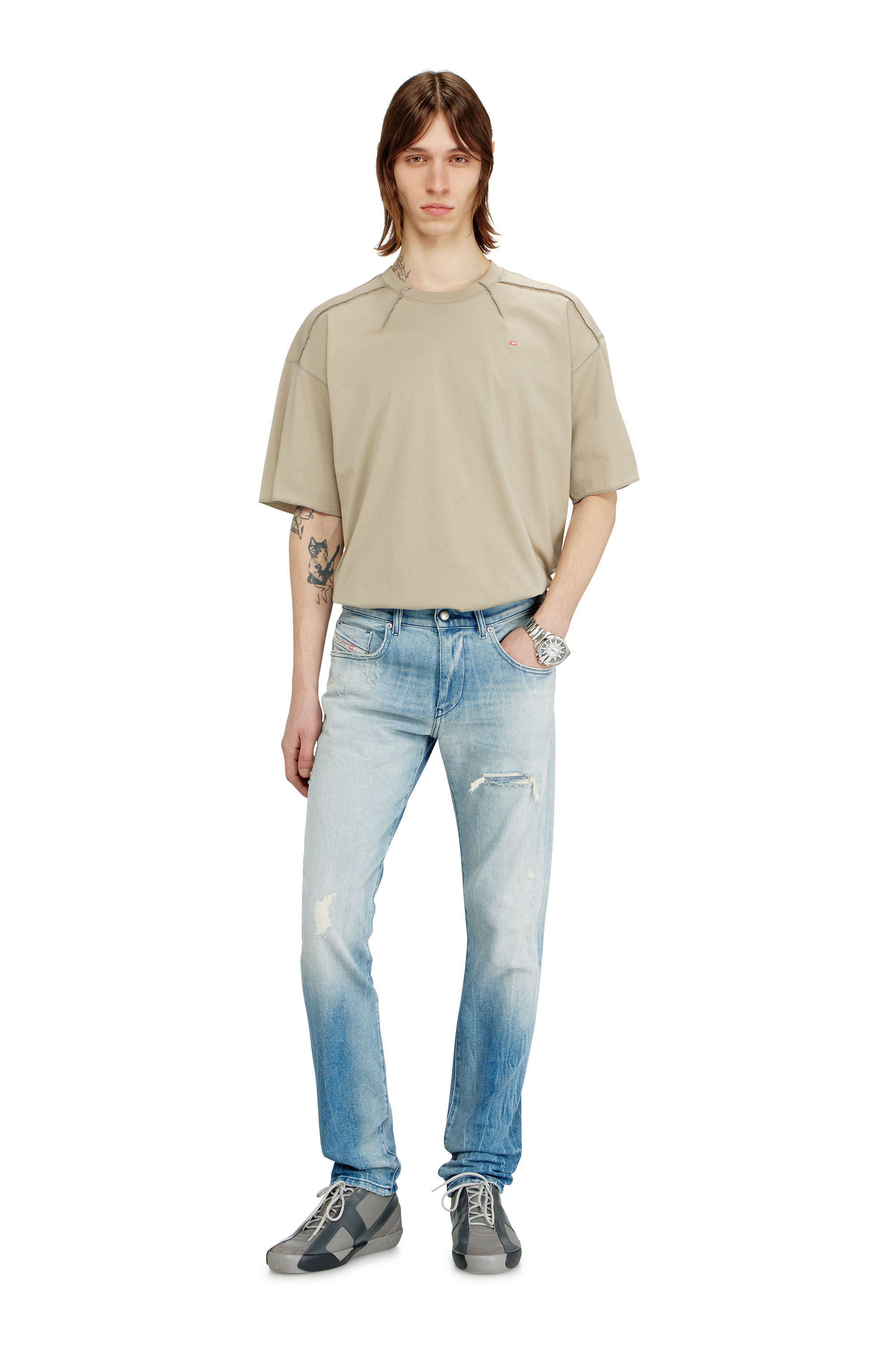 Diesel - Male's Slim Jeans 2019 D-Strukt 09N38, ライトブルー - 1