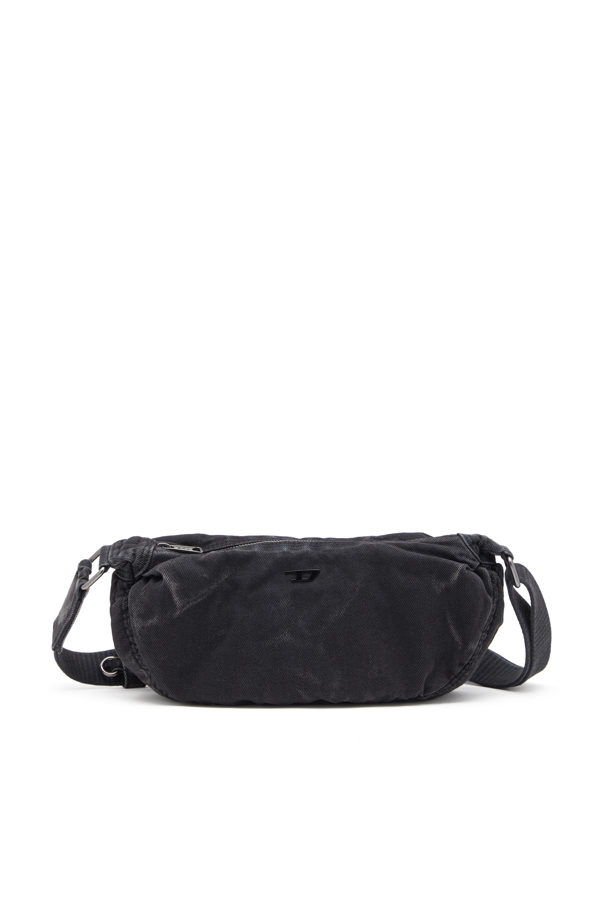 Diesel - RAVE CROSSBODY X, Male's Rave-Small crossbody bag in faded denim in ブラック - 2